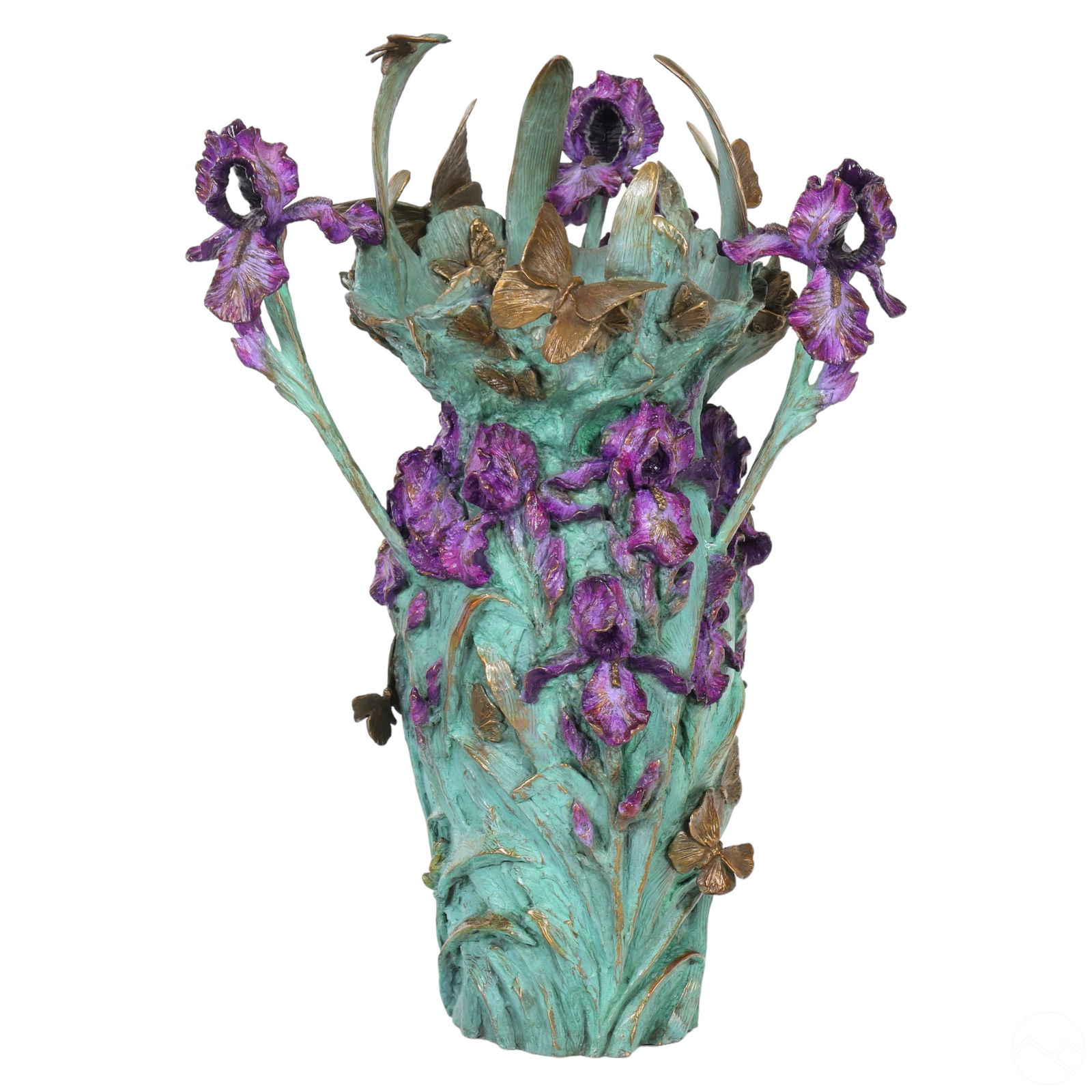 William R. Sharles b.1940 Bronze Fallen Iris Vase (1 of 10)