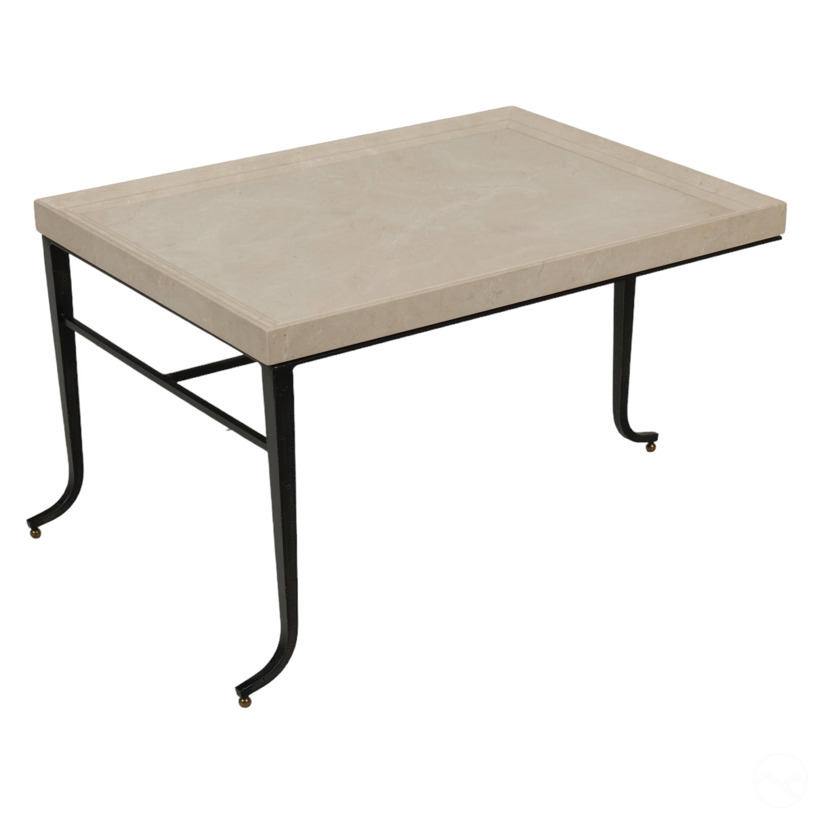 John Saladino Three Leg Travertine Cocktail Table (1 of 5)