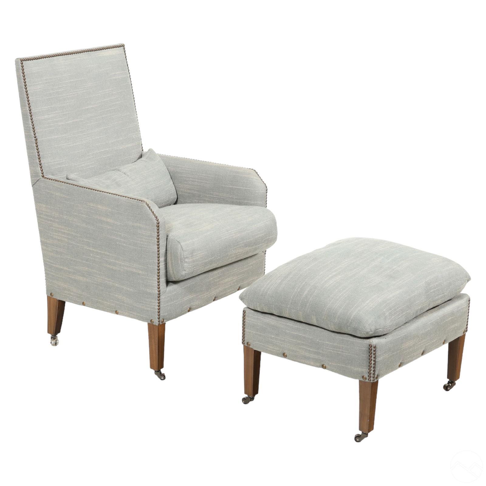 John Saladino Nailhead Trunk Chair & Ottoman SET (1 of 7)
