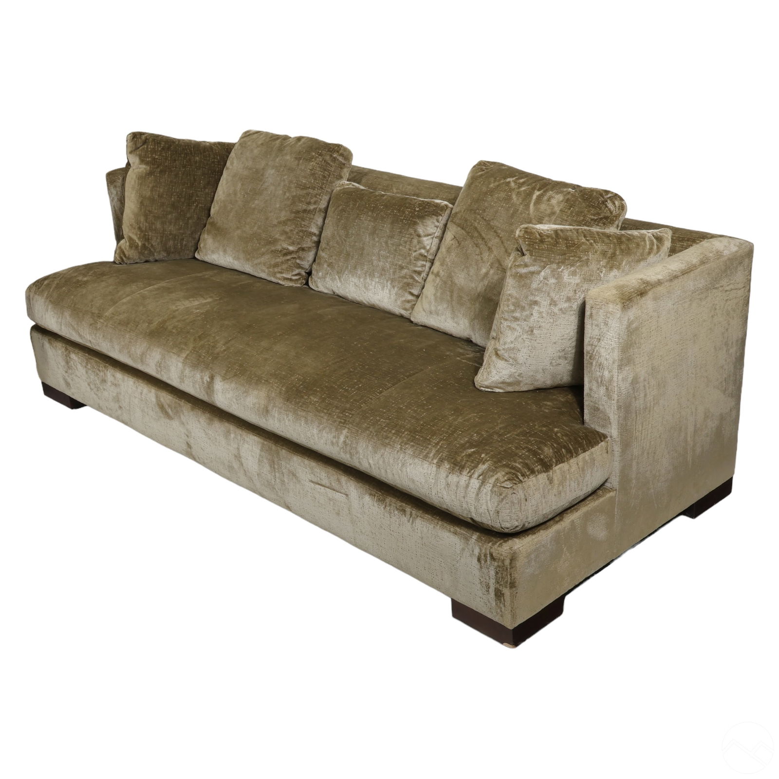 Baker Furniture Soft Green Velvet Upholstered Sofa (1 of 7)