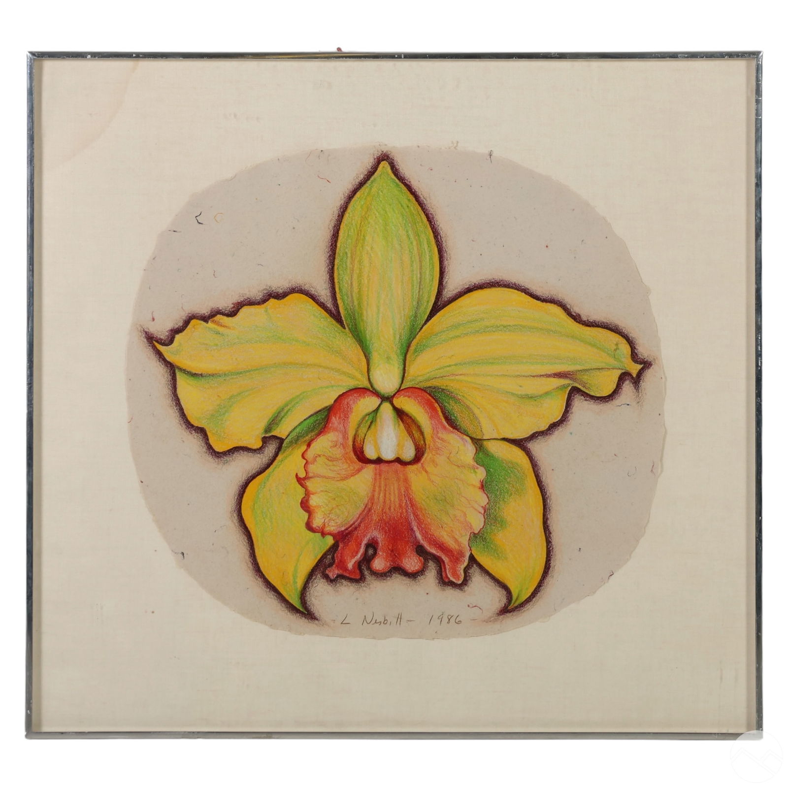 Lowell Blair Nesbitt 1933-1993 Green Orchid Pastel (1 of 5)