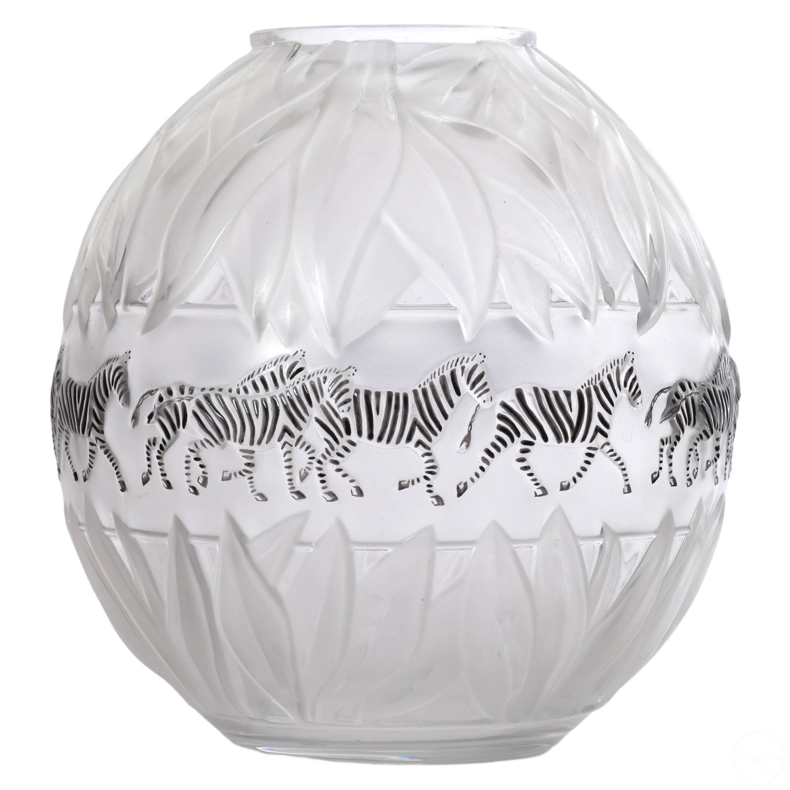 Lalique Tanzania Black Clear Zebras Crystal Vase (1 of 6)