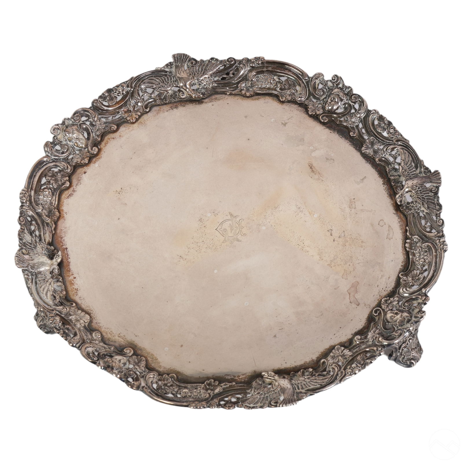 English Georgian Silver Serving Platter 1,200g (1 of 7)