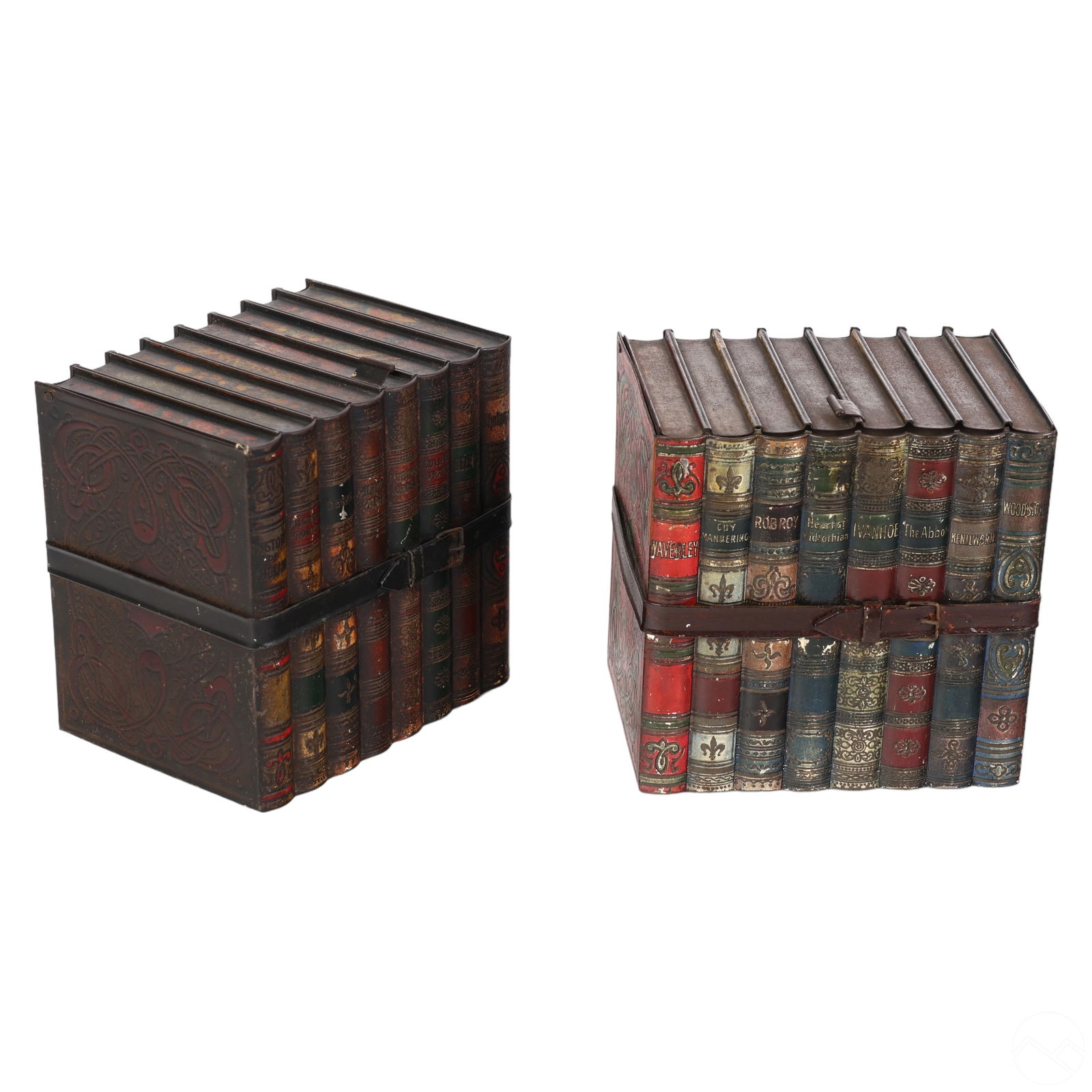 Huntley & Palmer English Tole Book Biscuit Tin 2pc (1 of 4)