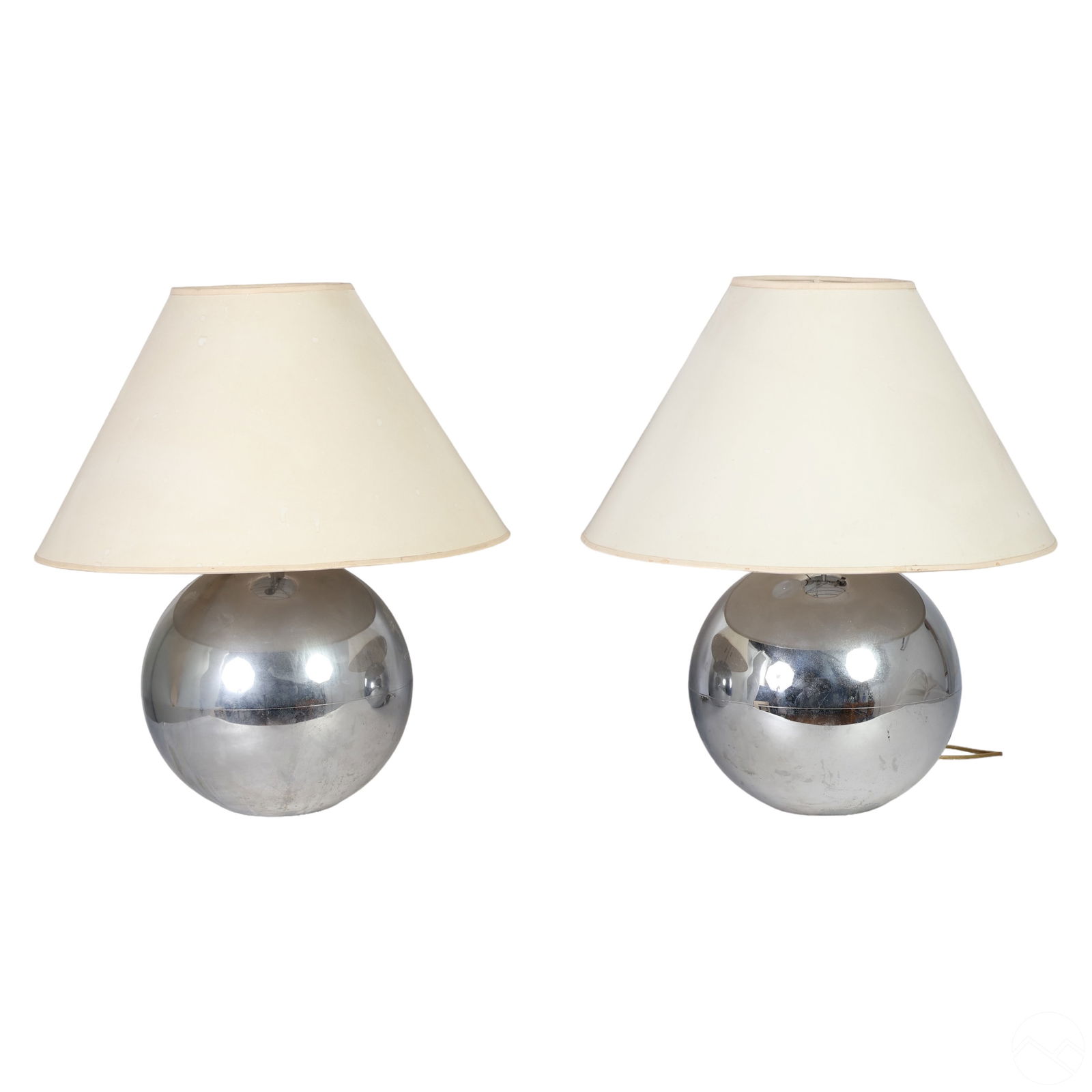 Karl Springer Pair Modern Chrome Ball Table Lamps (1 of 5)
