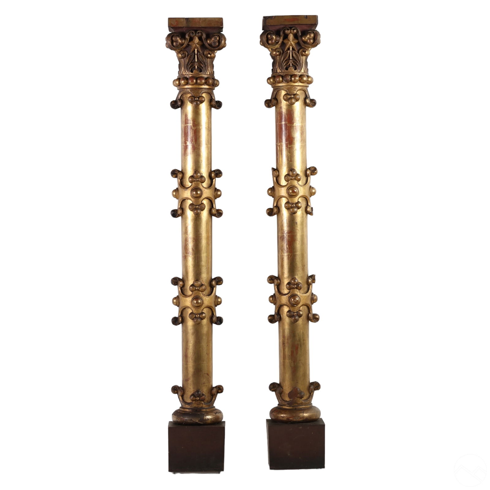 Italian Pair Gilt Wood Decorative Capital Columns (1 of 11)