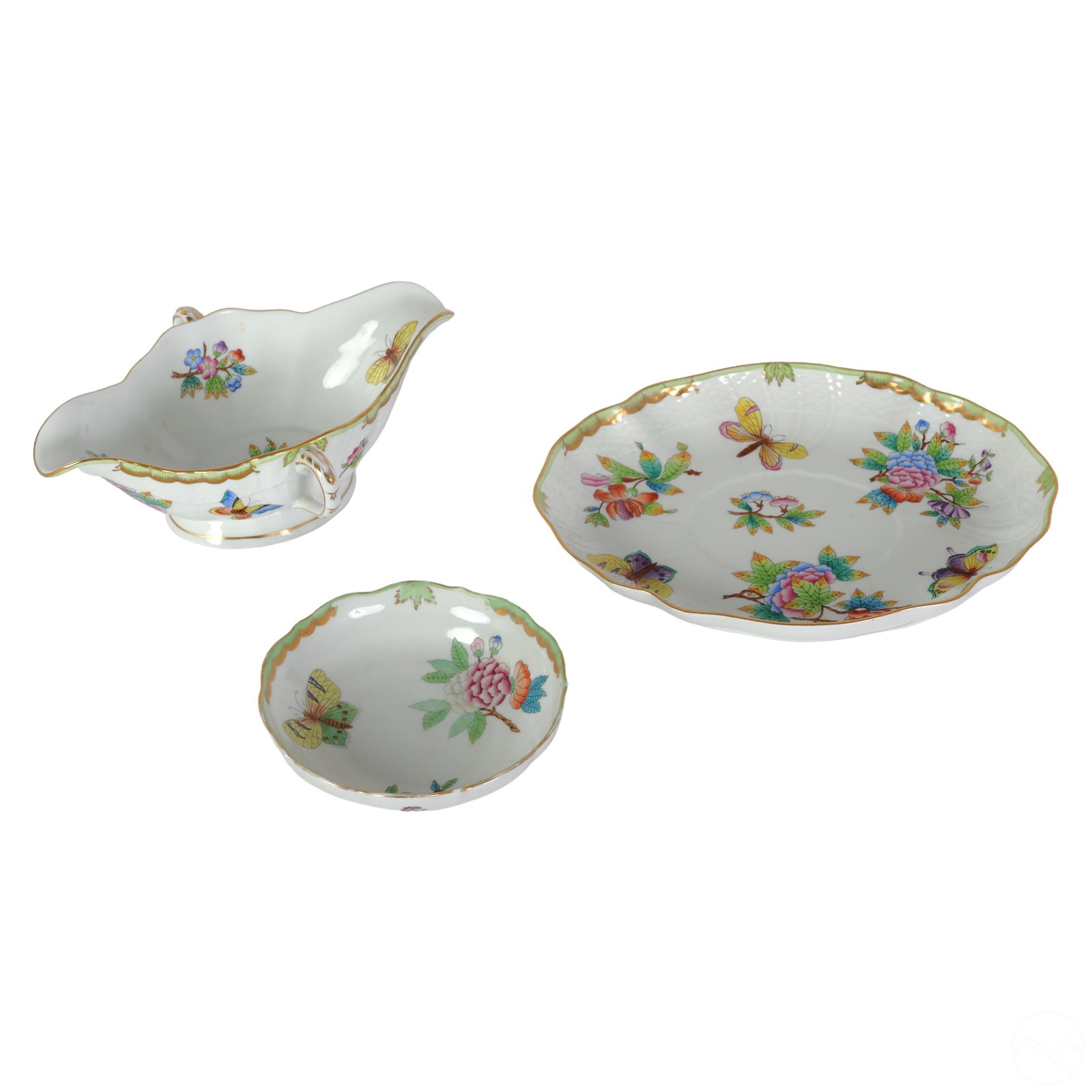 Herend Porcelain Queen Victoria Plates & Gravy LOT (1 of 13)