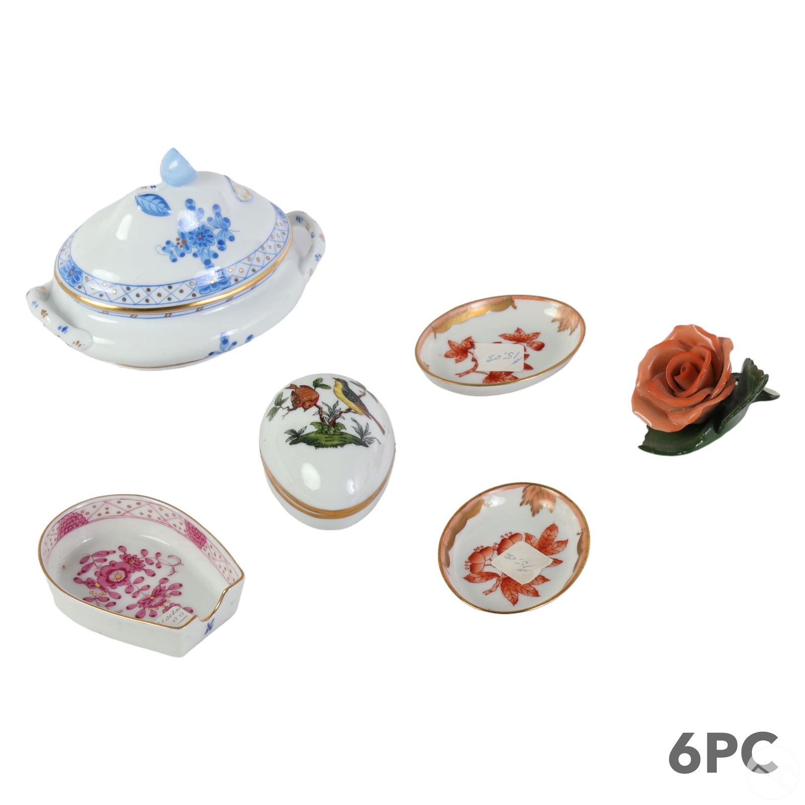 Herend Hungarian & Meissen German Porcelain 6p LOT (1 of 7)