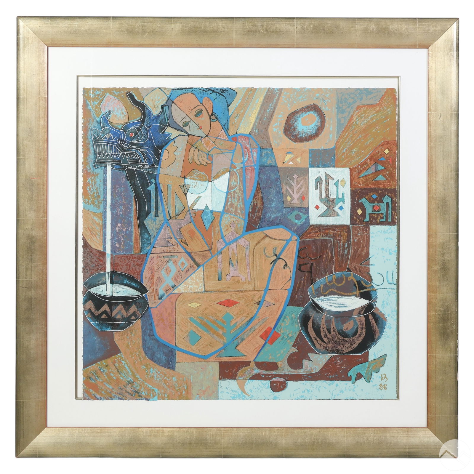 He Neng b.1962 LE Woman & Dragon Serigraph SIGNED (1 of 6)