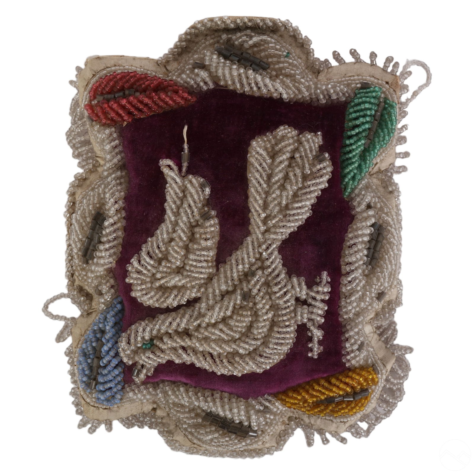 Victorian Iroquois Beaded Dove Pin Cushion Pillow (1 of 3)