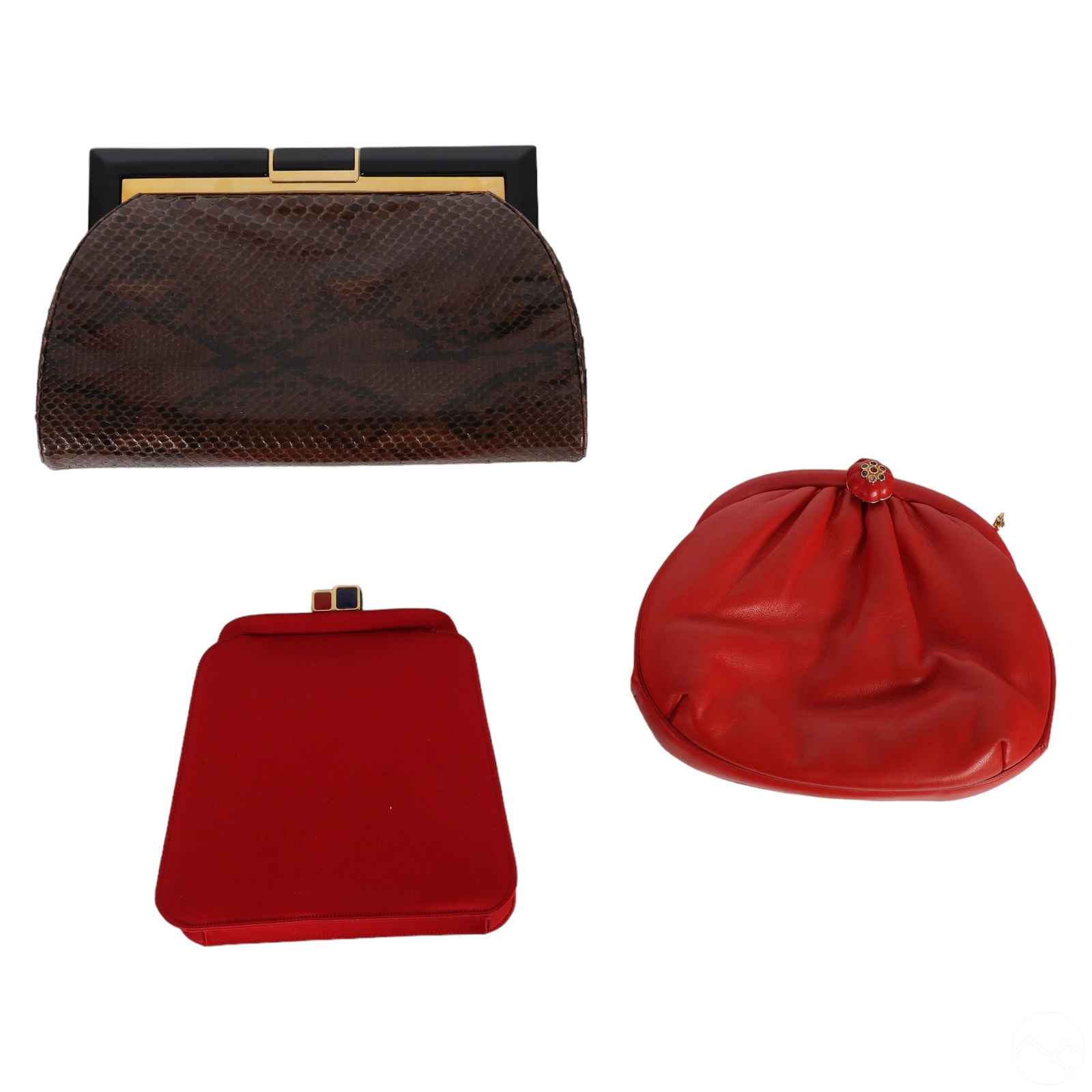 Judith Leiber Satin & Leather Designer Handbag LOT (1 of 11)