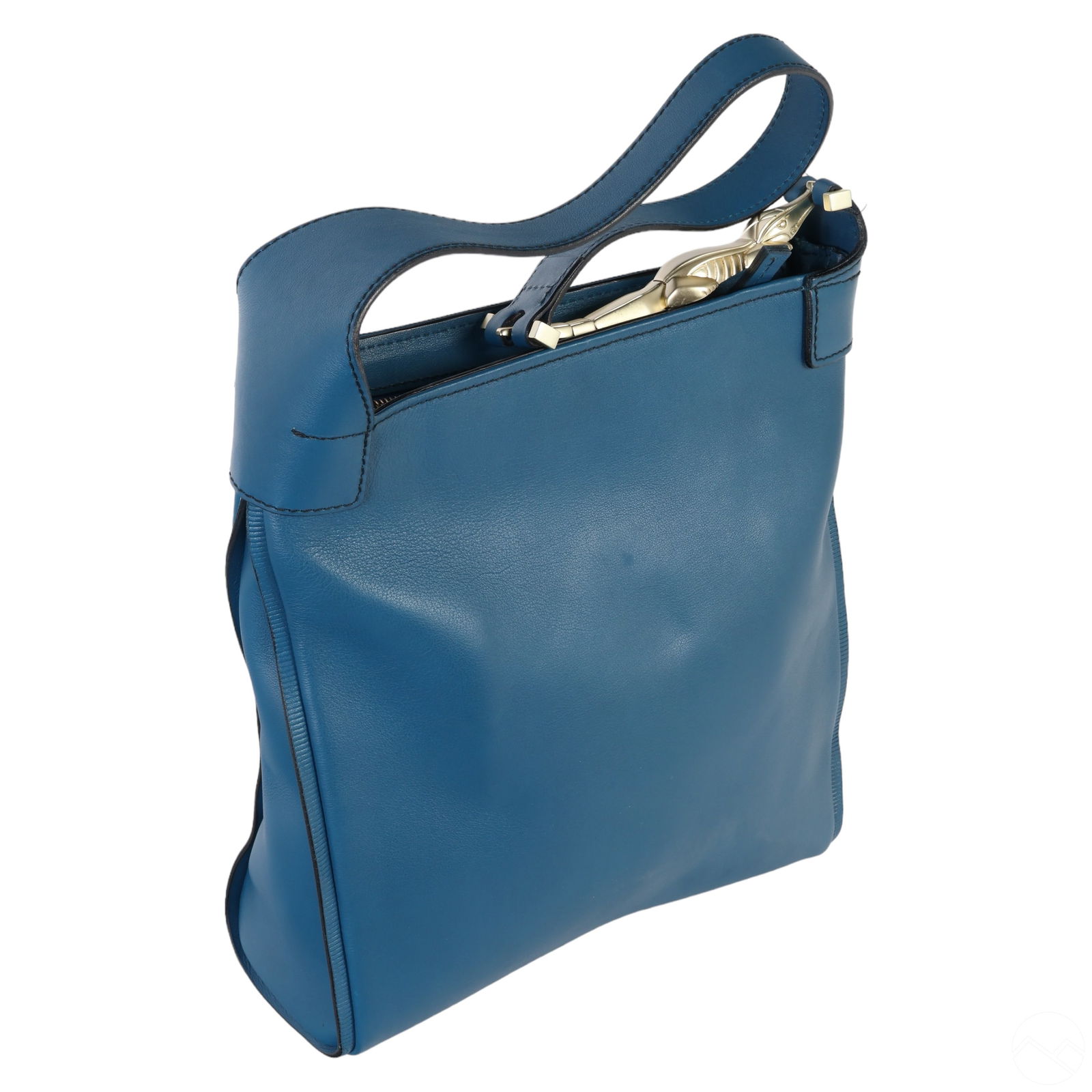 Kieselstein Cord Blue Leather Alligator Motif Bag (1 of 8)