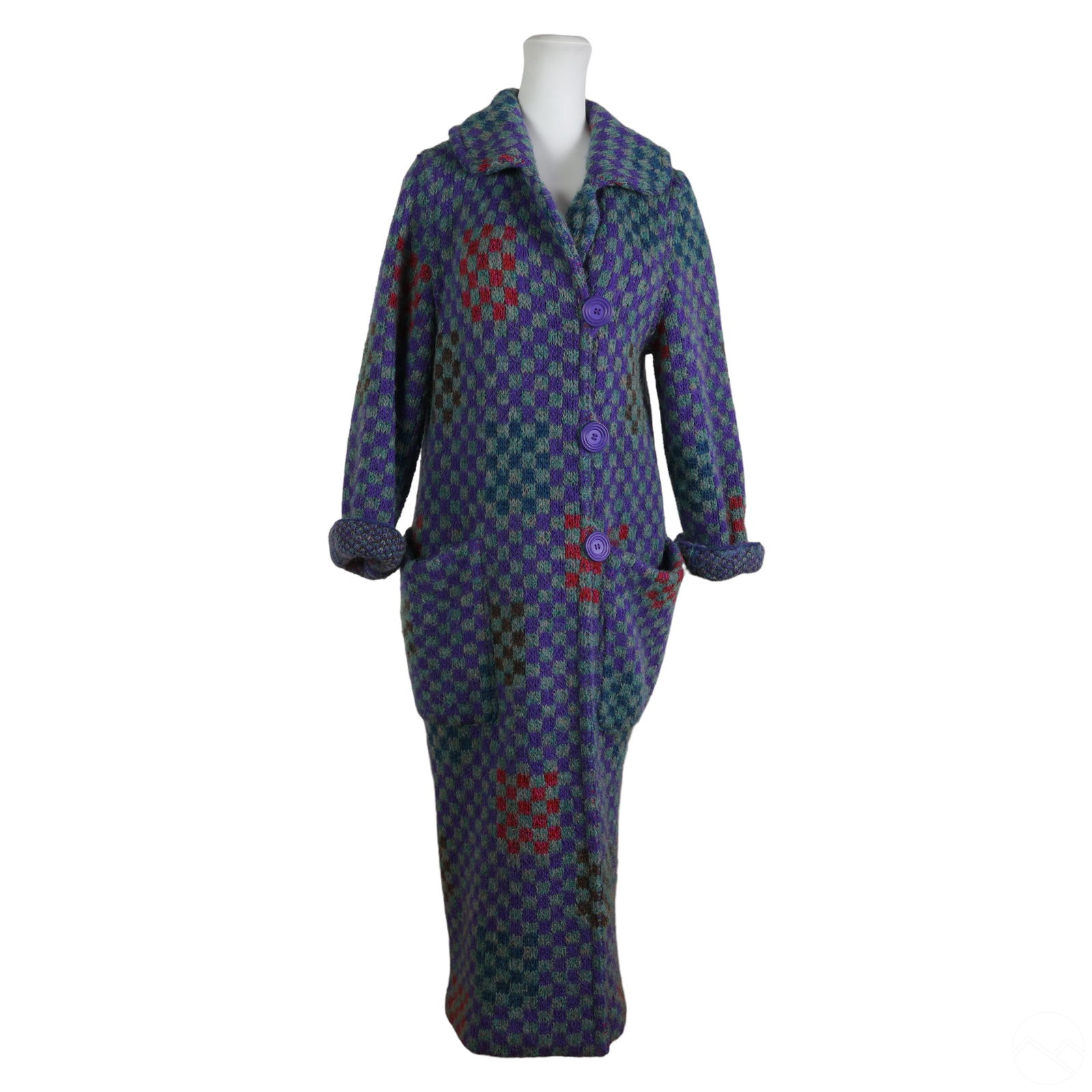 Missoni Italian Wool Checkerboard Knit Coat Jacket (1 of 7)