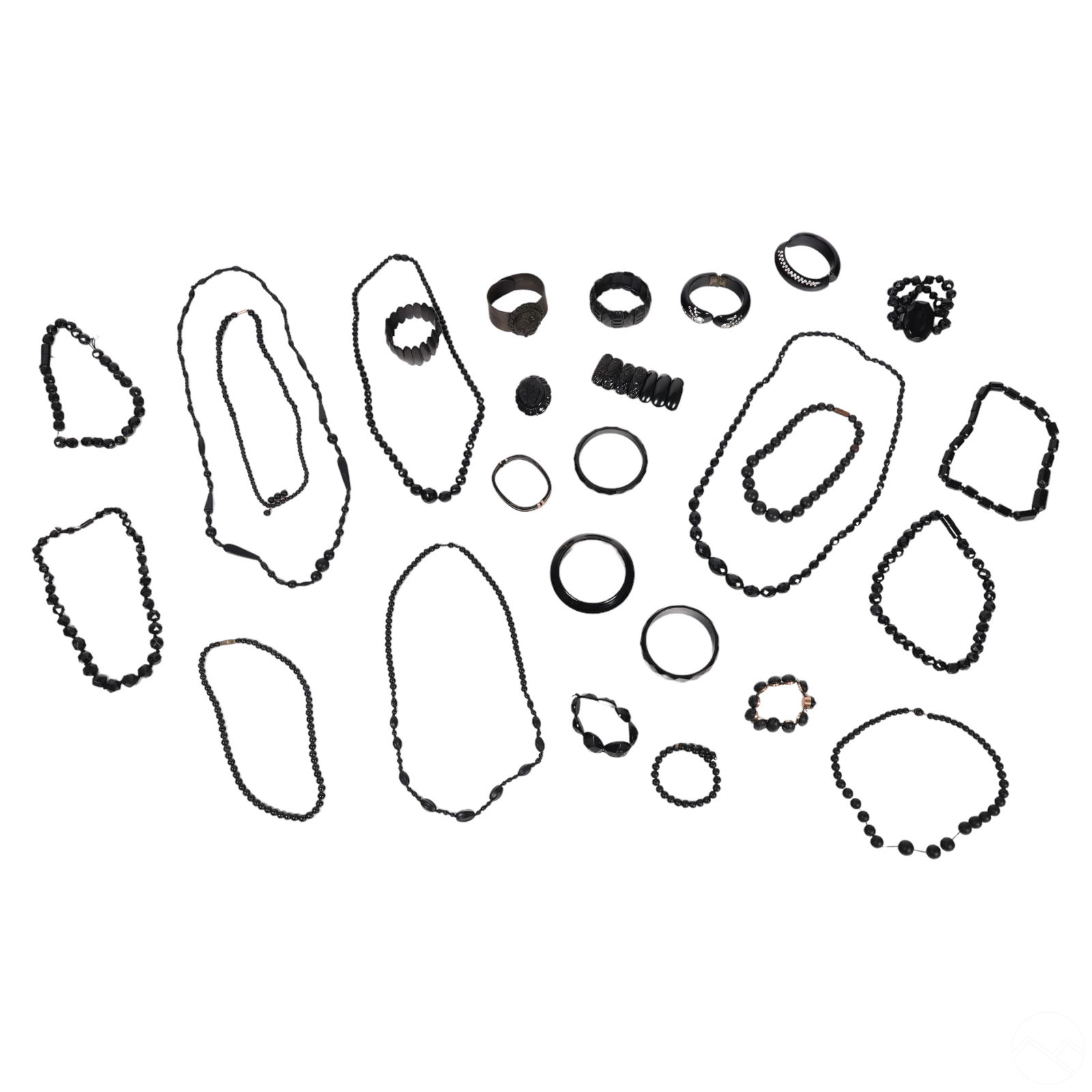 Antique Victorian Jet Mourning Jewelry ESTATE LOT (1 of 5)