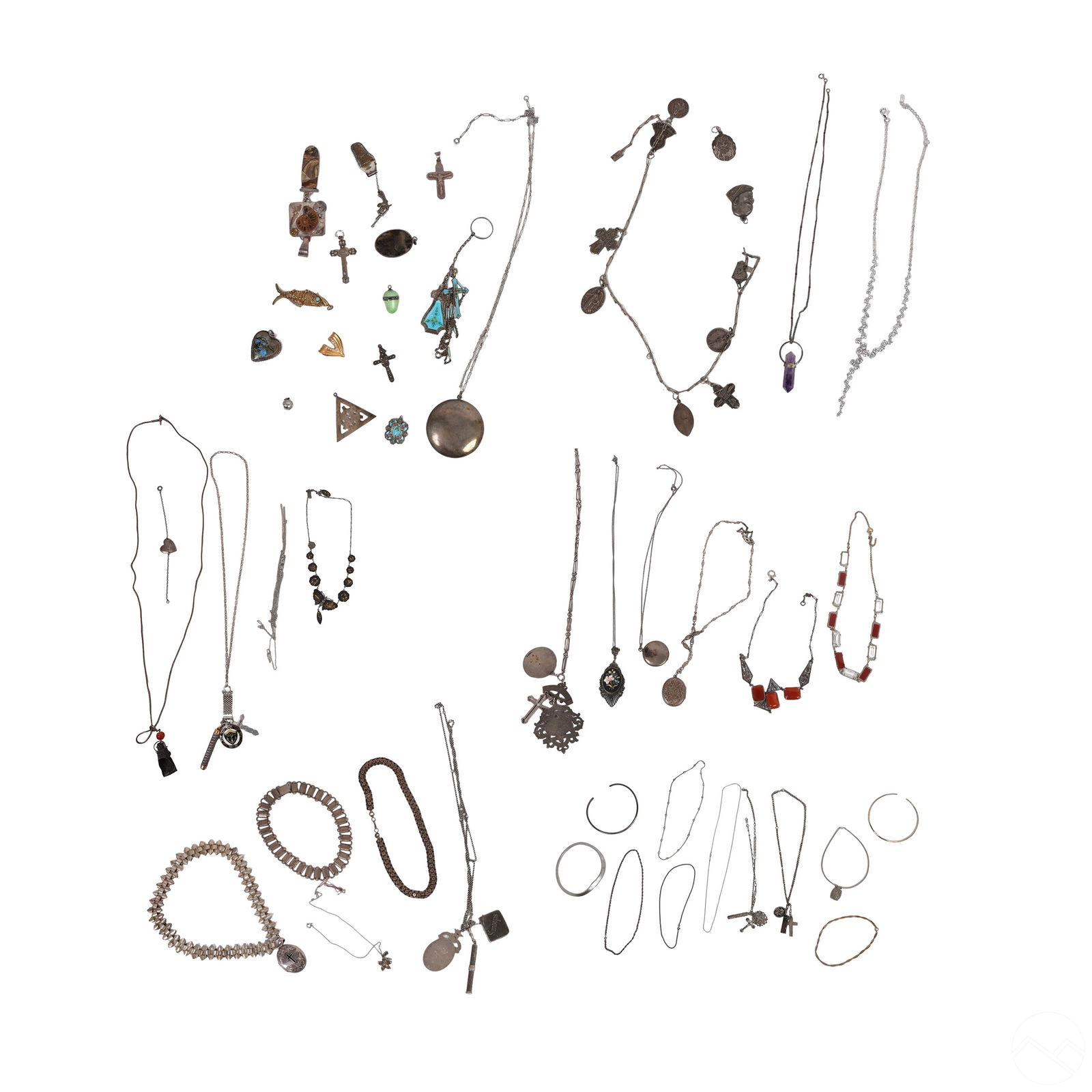 Antique Silver Charm and Necklace ESTATE LOT 300g (1 of 7)