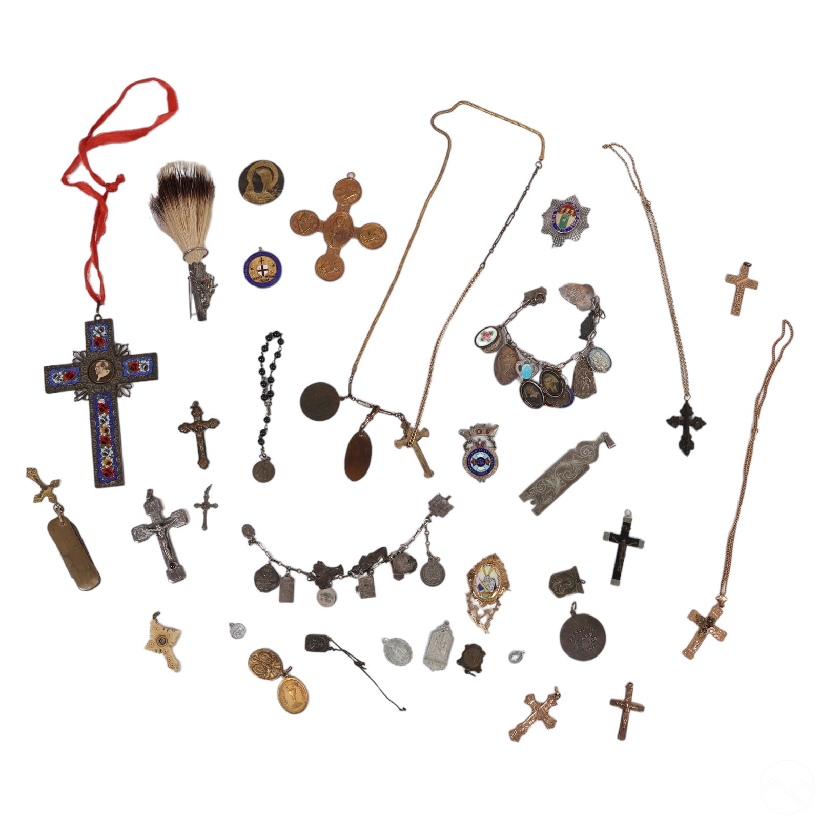 Antique Religious Pendant Cross & Charm ESTATE LOT (1 of 5)