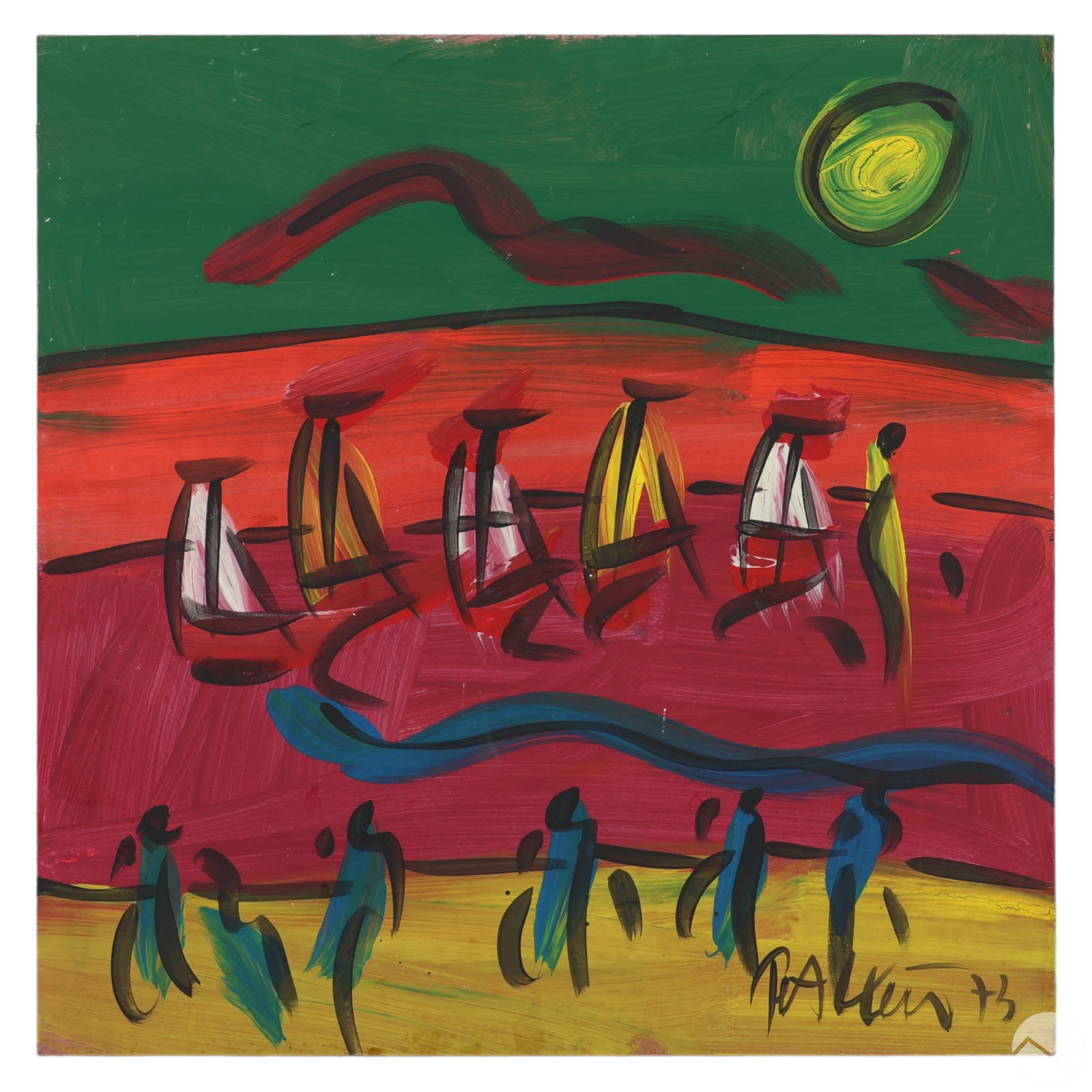 Peter Keil b.1942 Neo Expressionist Oil Painting (1 of 6)