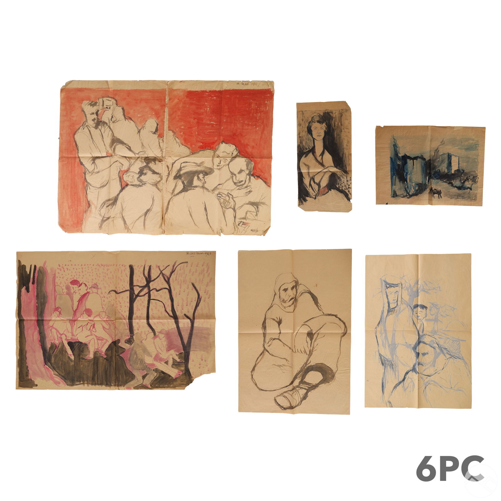 Muhsin Kut b.1938 Vintage Watercolor Paintings LOT (1 of 11)