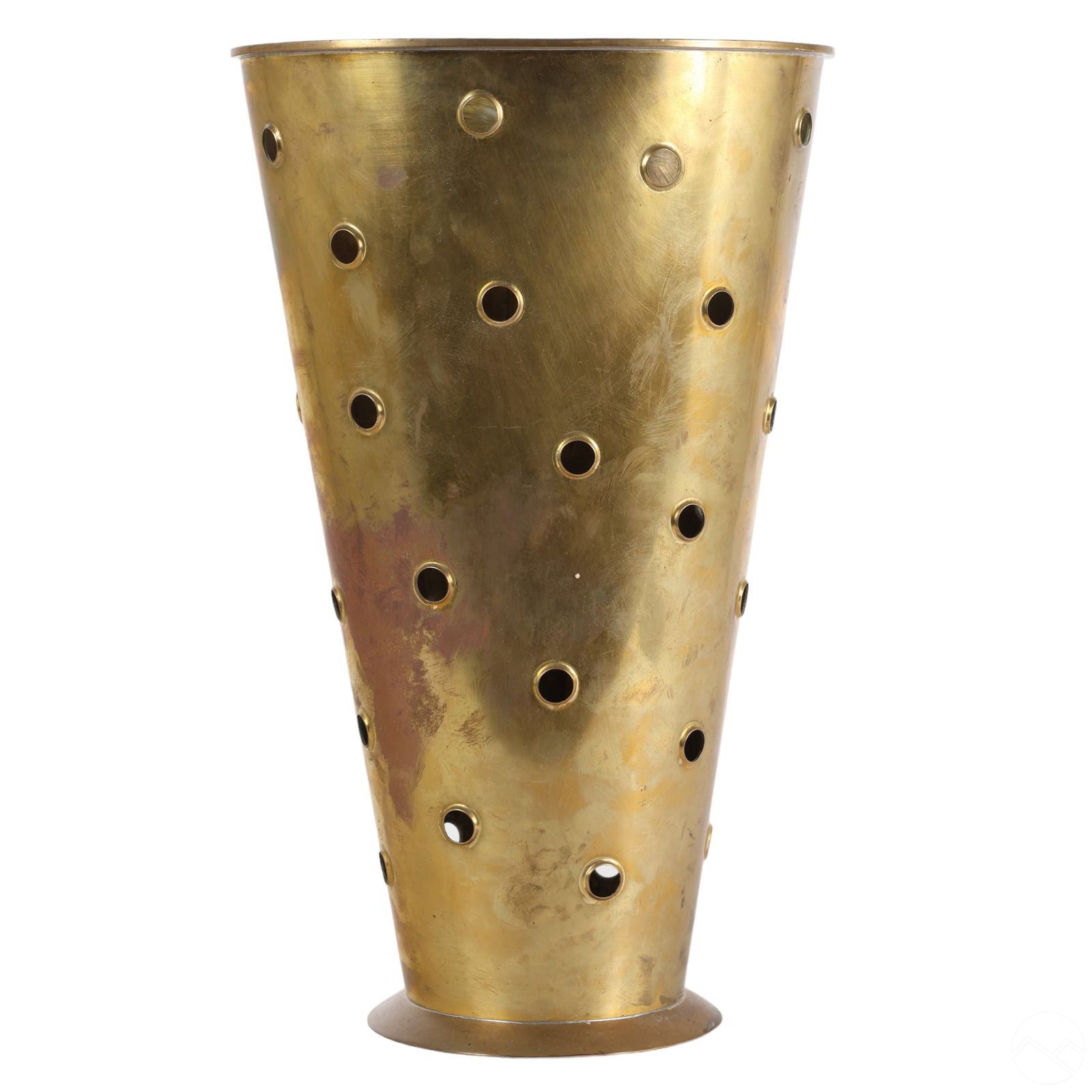 German Brass Perforated Hall Umbrella & Cane Stand (1 of 7)