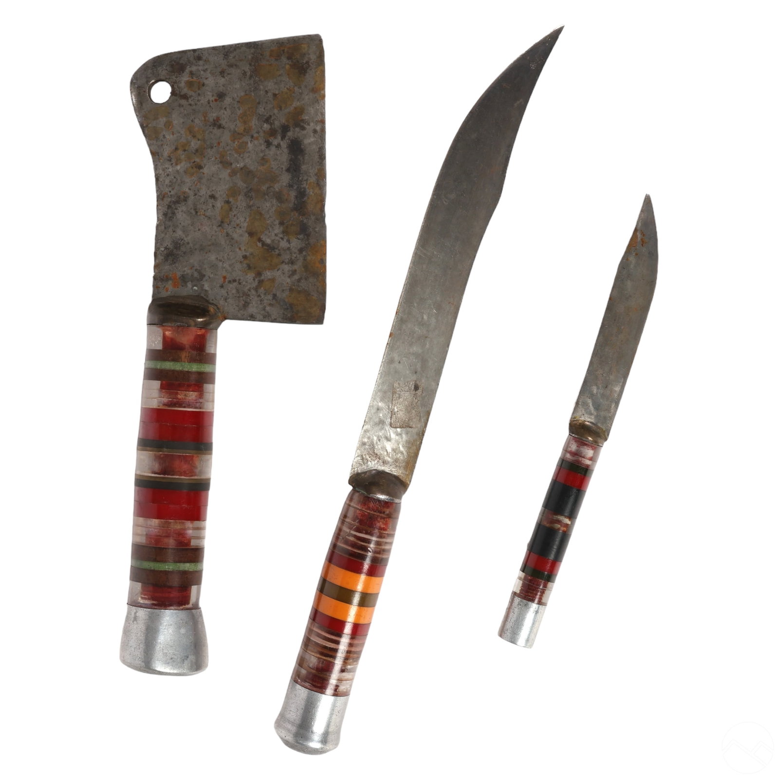 Artisan Vintage Lucite Handle Steel Knives 3pc LOT (1 of 11)