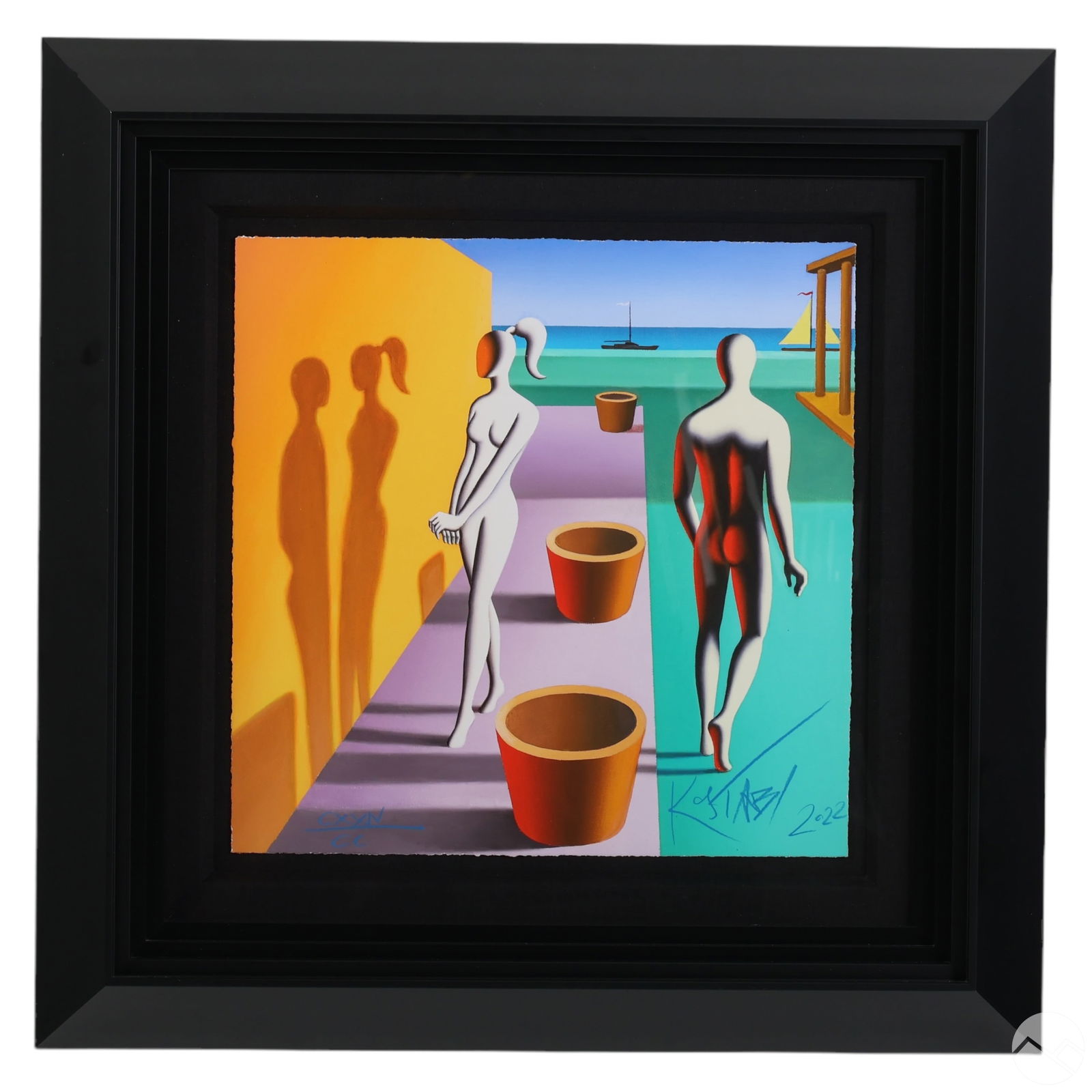 Mark Kostabi B.1960 Love First Sight Print Signed