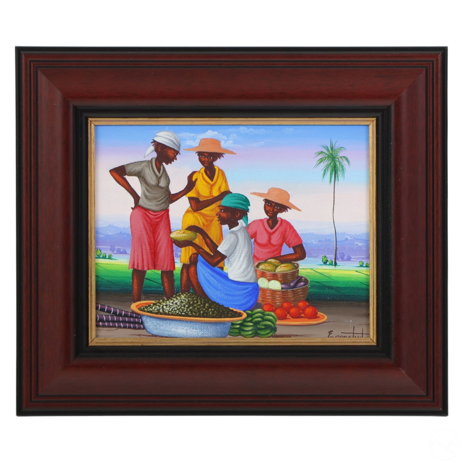 E. Constant 20C Vintage Haitian Folk Art Painting (1 of 5)