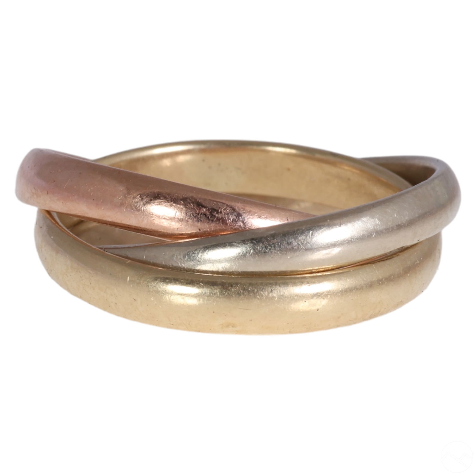 14K Yellow, White & Rose Gold Trinity Rolling Ring (1 of 6)