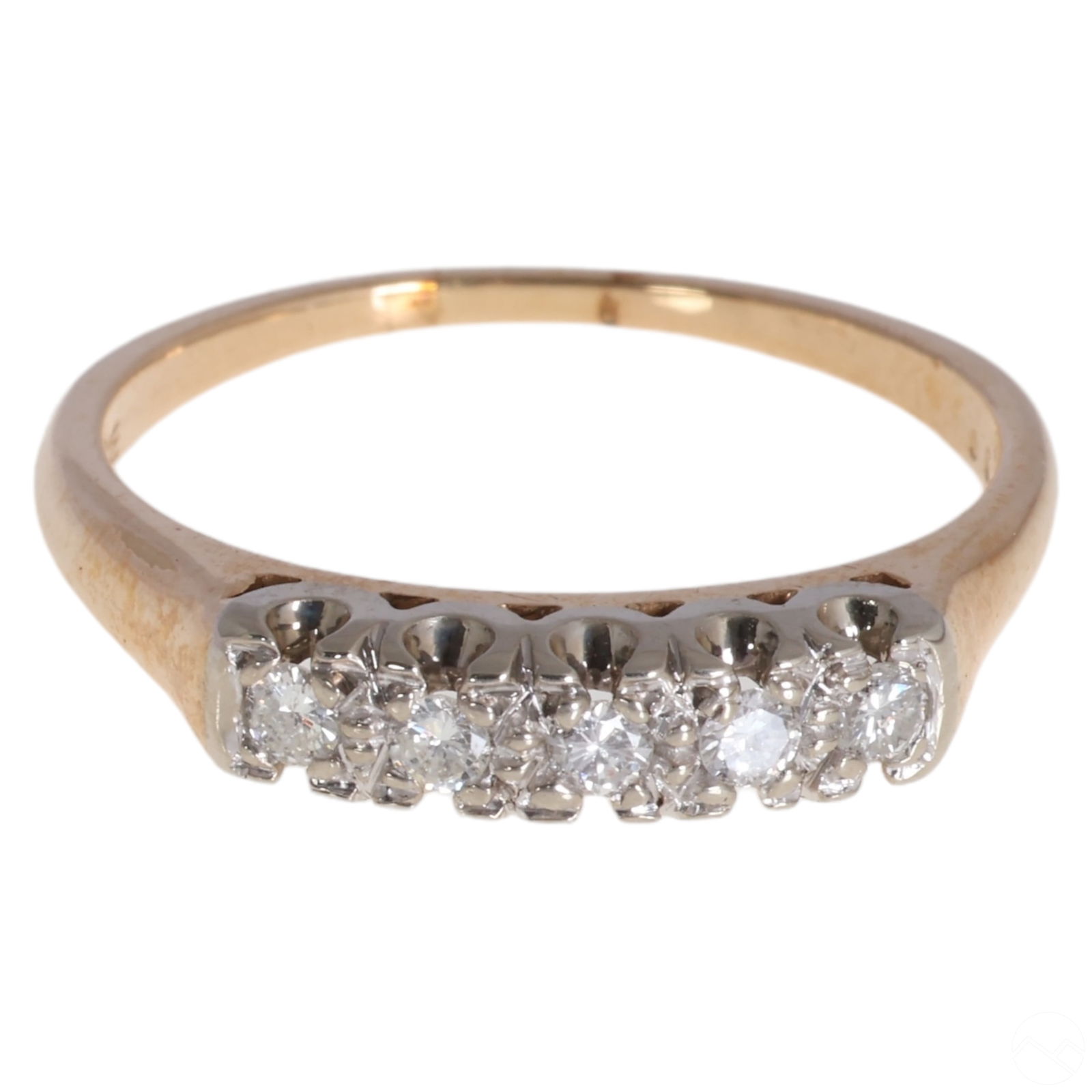 14k Gold Natural Diamond Anniversary Band sz9 Ring (1 of 8)