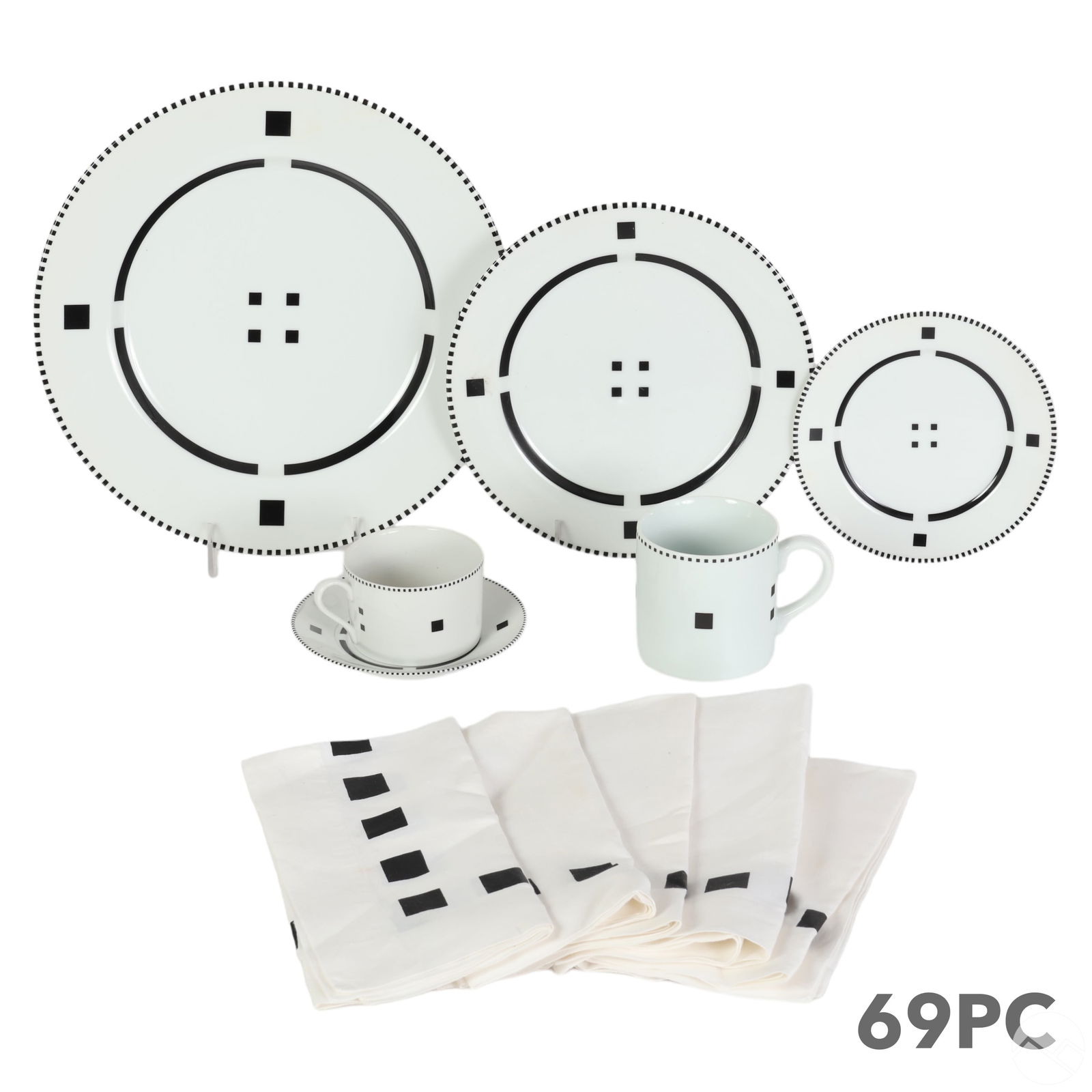 Swid Powell Porcelain Tuxedo Black Service 69p SET (1 of 12)