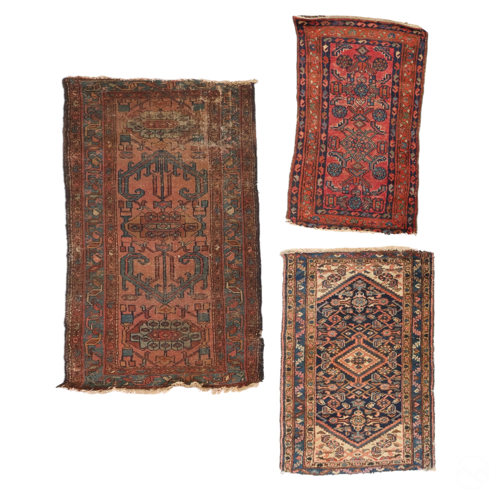 Indo Persian Hand Knotted Antique Area Rugs 3p LOT (1 of 7)