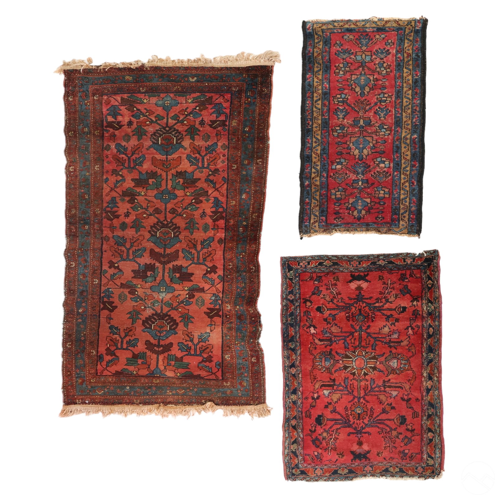 Indo Persian Hand Knotted Antique Area Rugs 3p LOT (1 of 8)