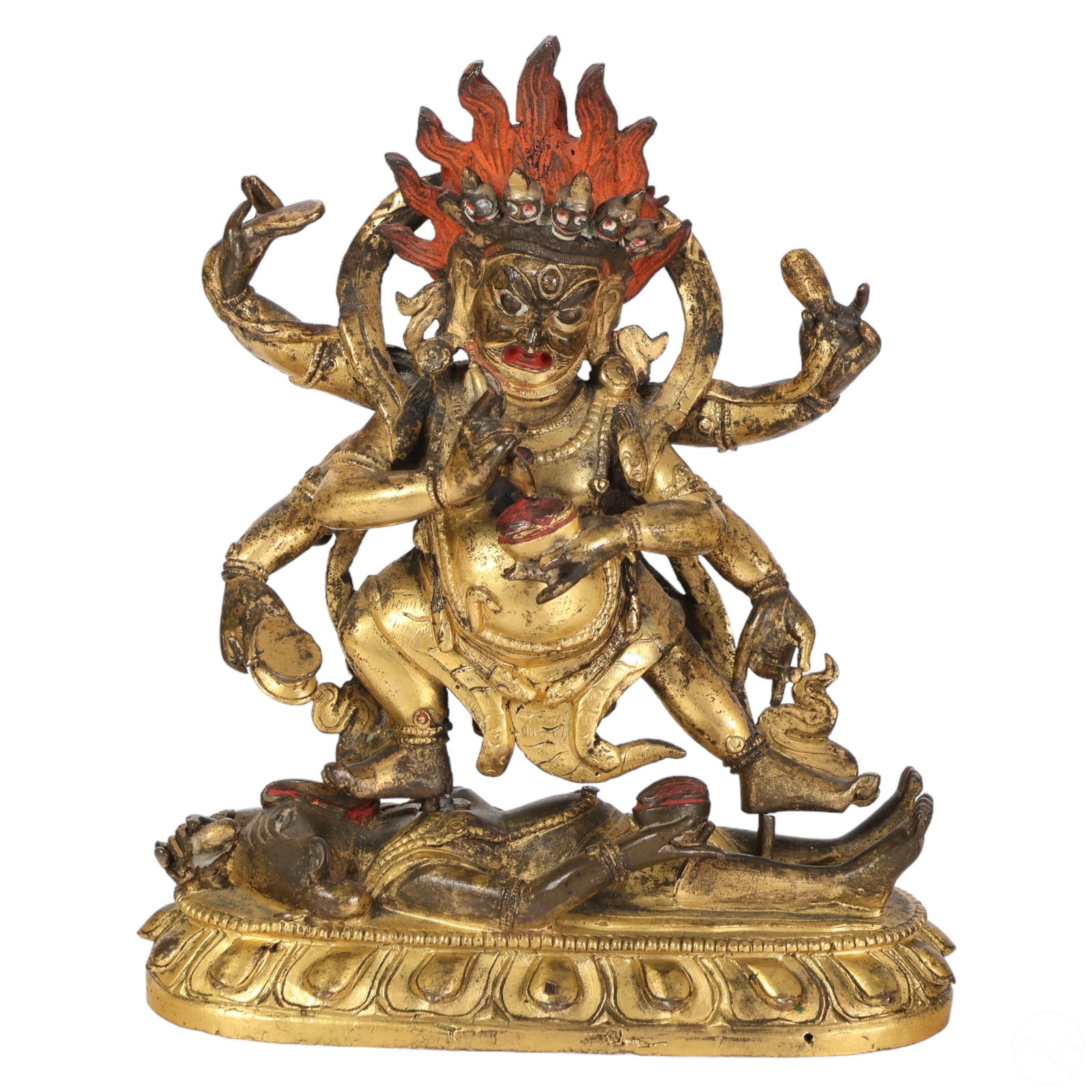 Tibetan Gilt Bronze Alidhasana Mahakala Sculpture (1 of 5)