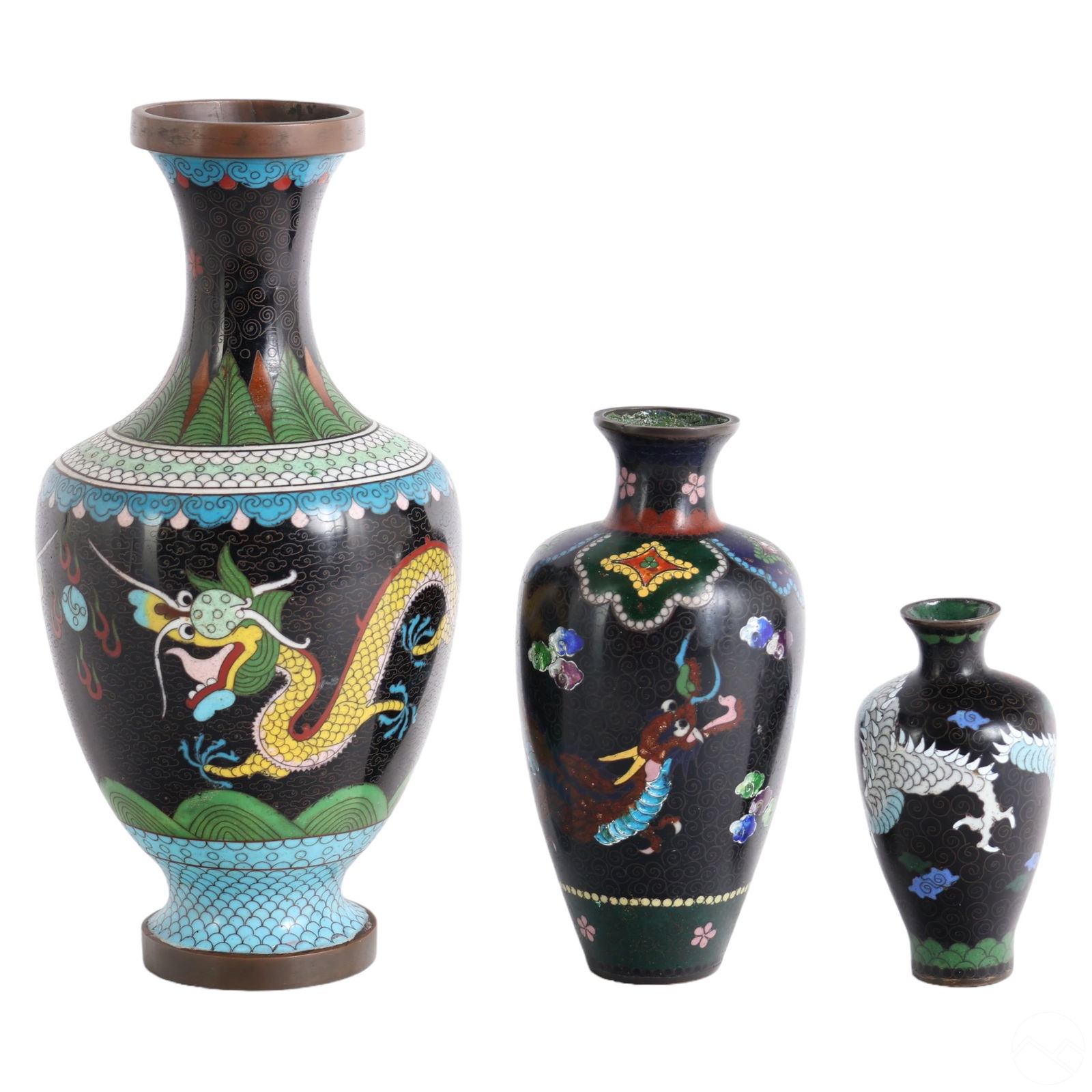 Chinese Antique Cloisonne Dragon Vase ESTATE LOT (1 of 4)