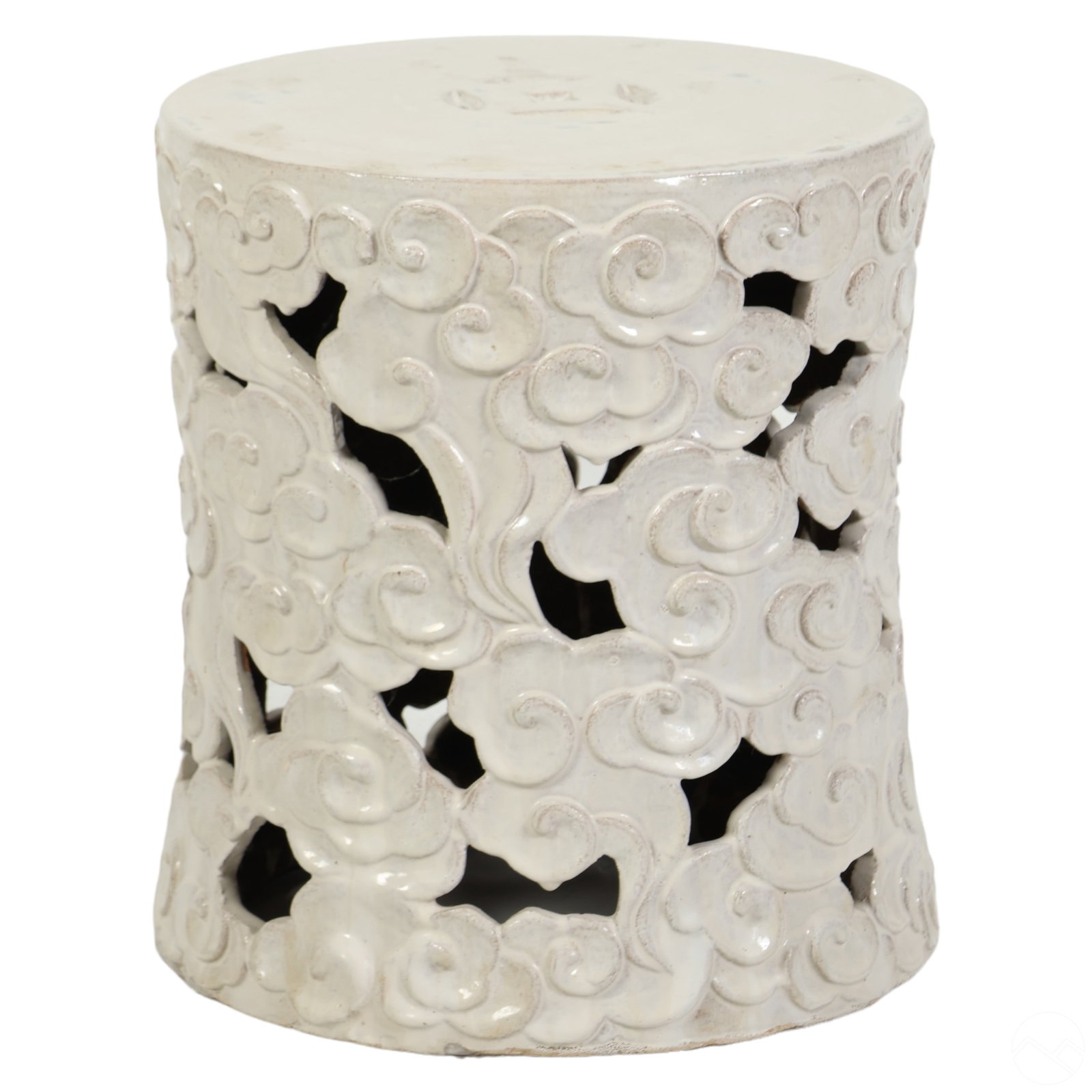 Chinese White Porcelain Clouds Garden Stool Table (1 of 5)