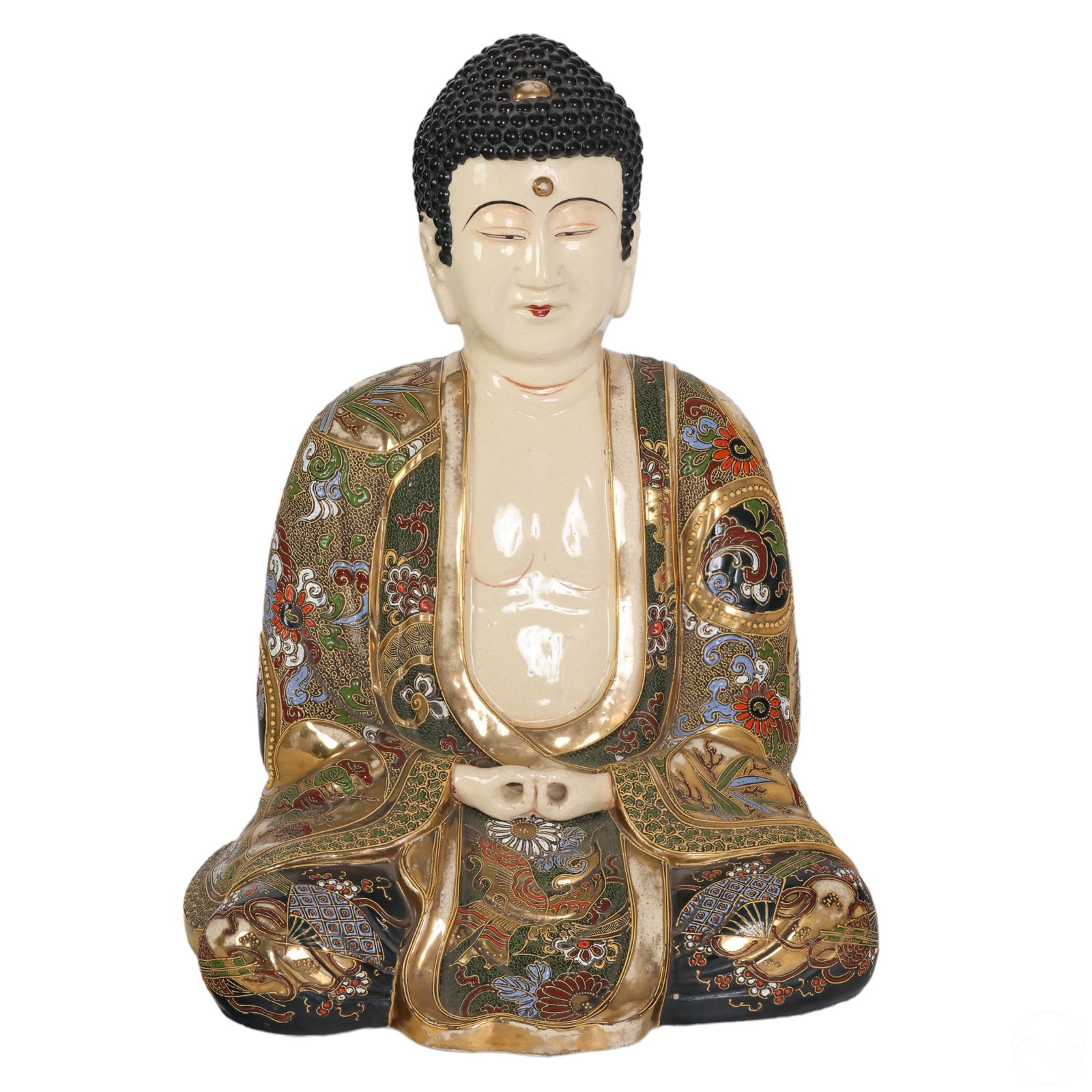 Japanese Satsuma Ware Porcelain Buddha Sculpture (1 of 7)