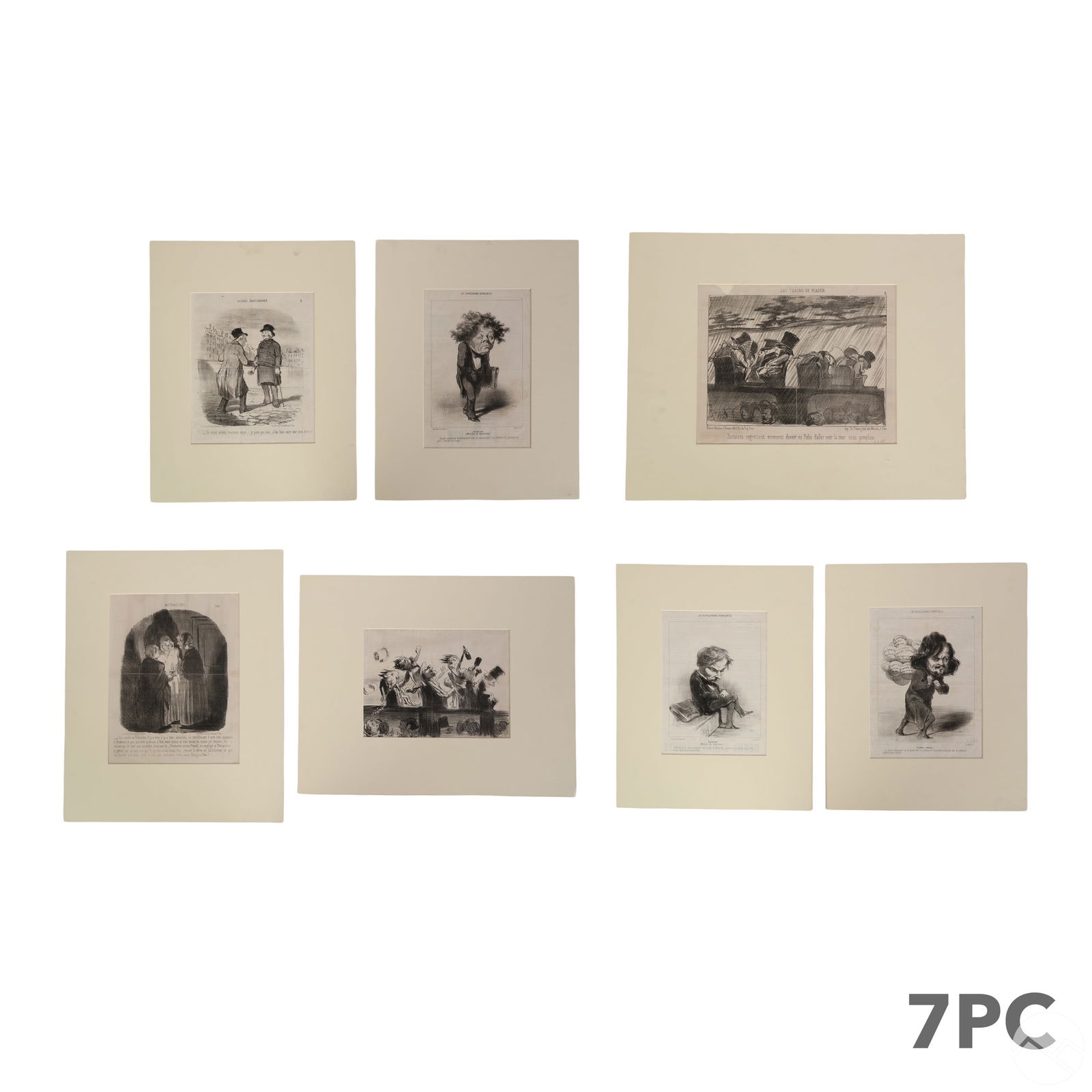 Honore V Daumier French Antique Engravings 7pc LOT (1 of 11)