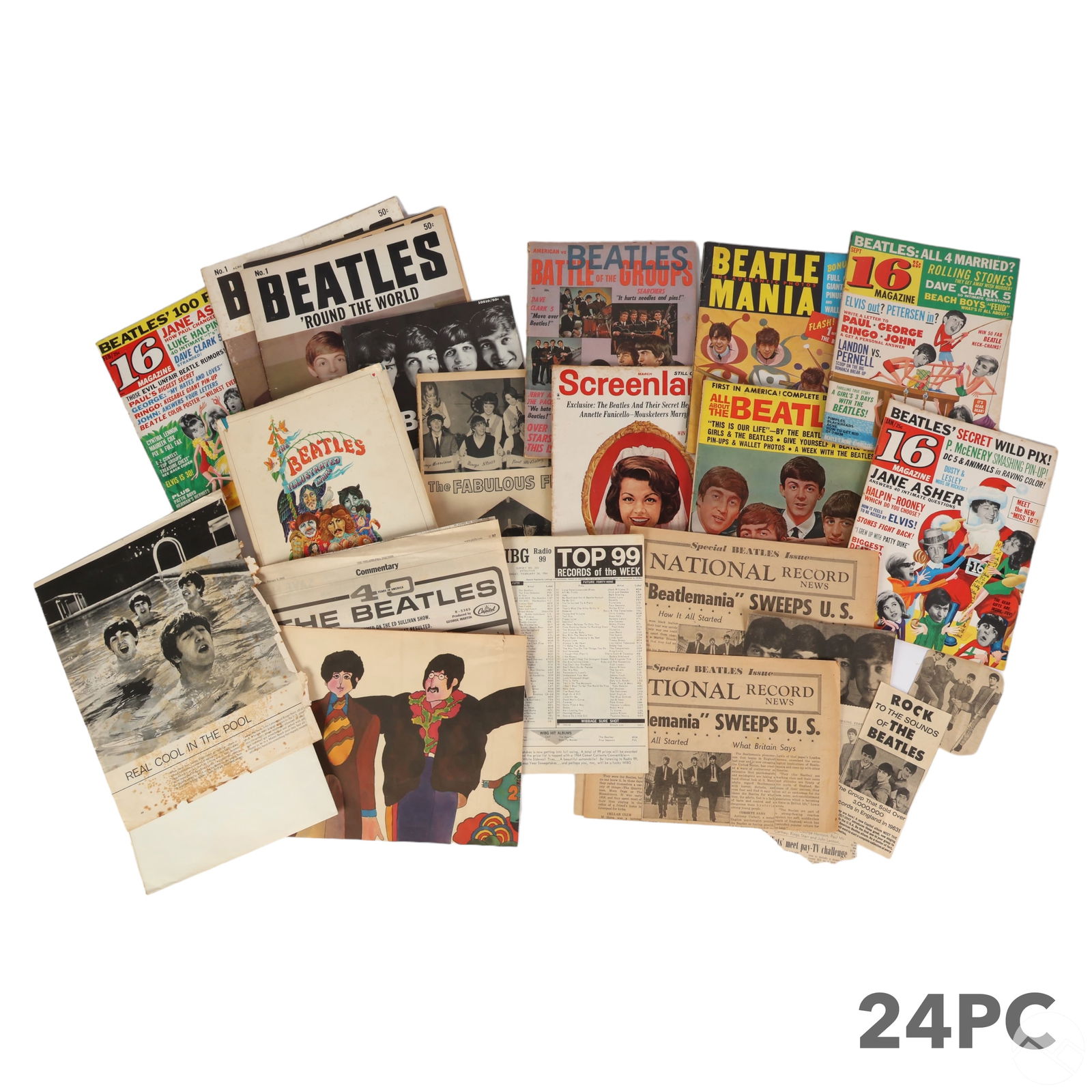 Beatles Vintage Book Posters & Magazines 24pc. LOT (1 of 4)