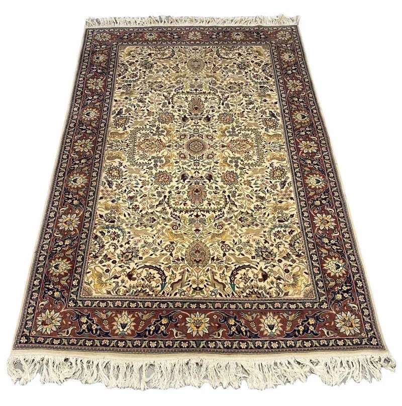 Mid Century 1950s Persian Tapestry Rug (1 of 9)