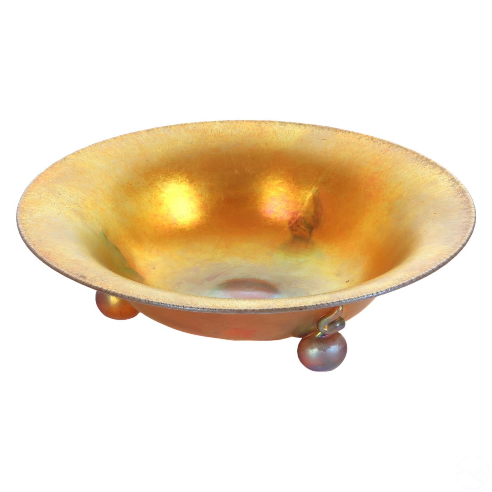 Steuben Aurene Footed Iridescent Art Glass Bowl (1 of 5)