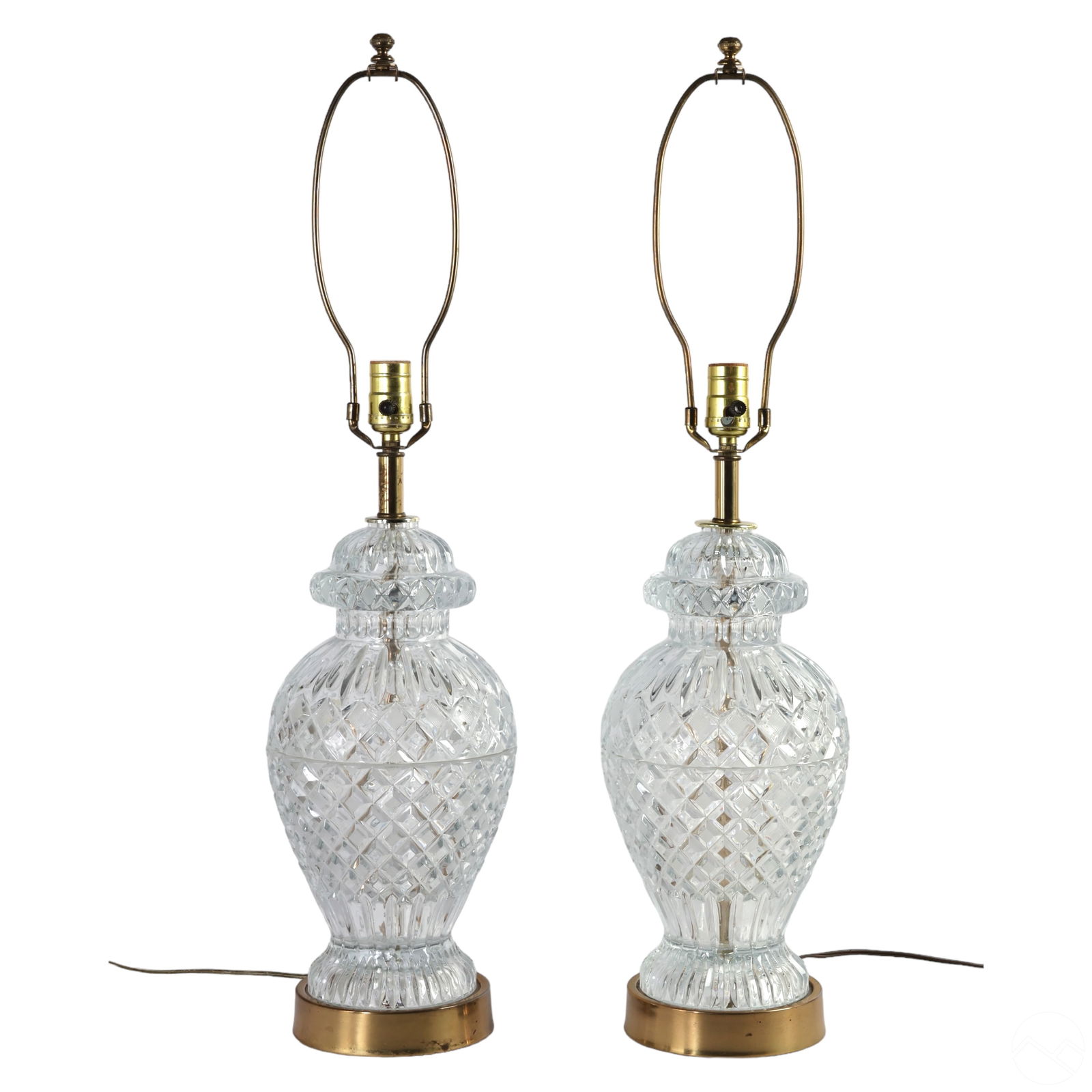 Vintage Pair Waterford Style Crystal Table Lamps (1 of 6)