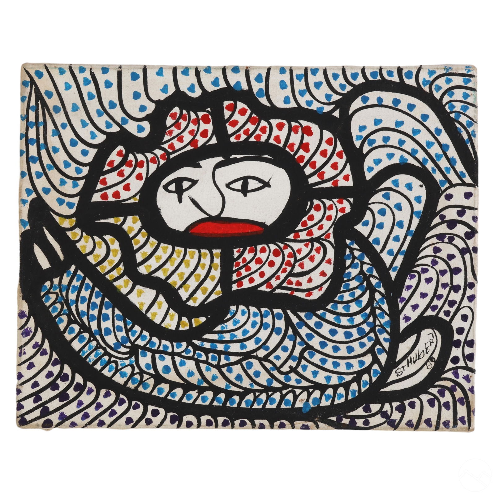 Roland St. Hubert b.1951 Haitian Folk Art Painting (1 of 5)