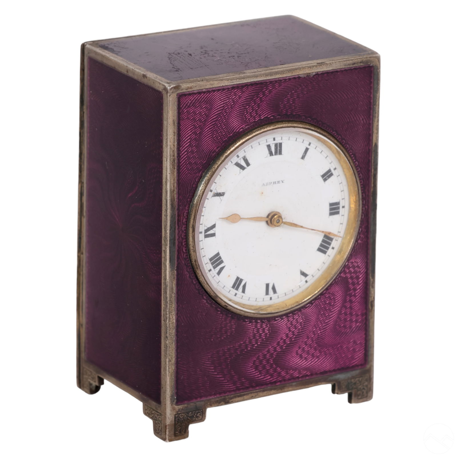 Asprey & Co. London Mini Guilloche & Silver Clock (1 of 11)