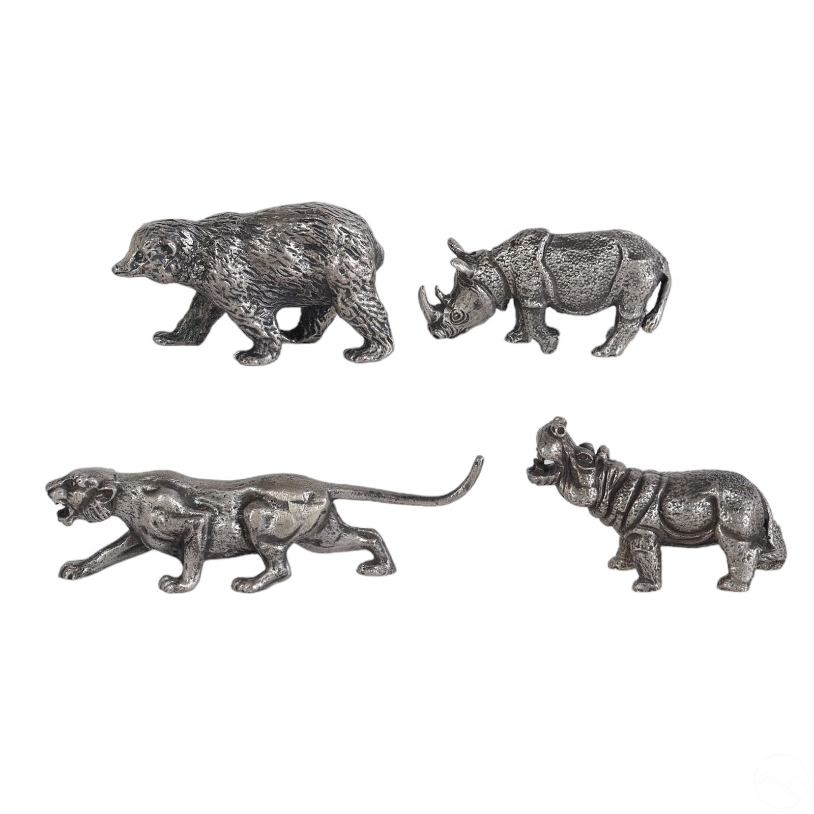 800 Silver Wildlife Animal Figurine Menagerie 300g (1 of 10)