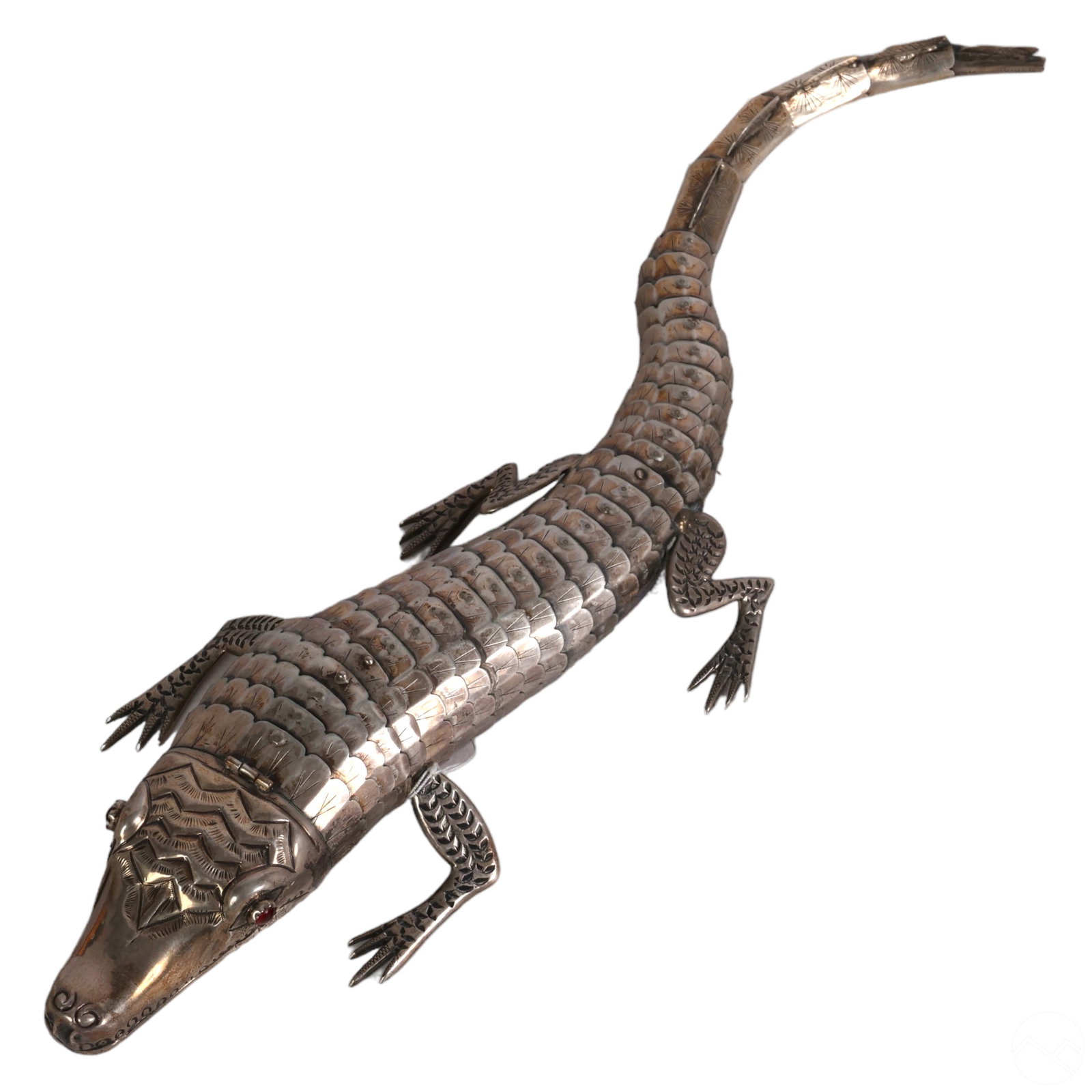 Silver Articulated Baby Alligator Spice Box 120g (1 of 6)