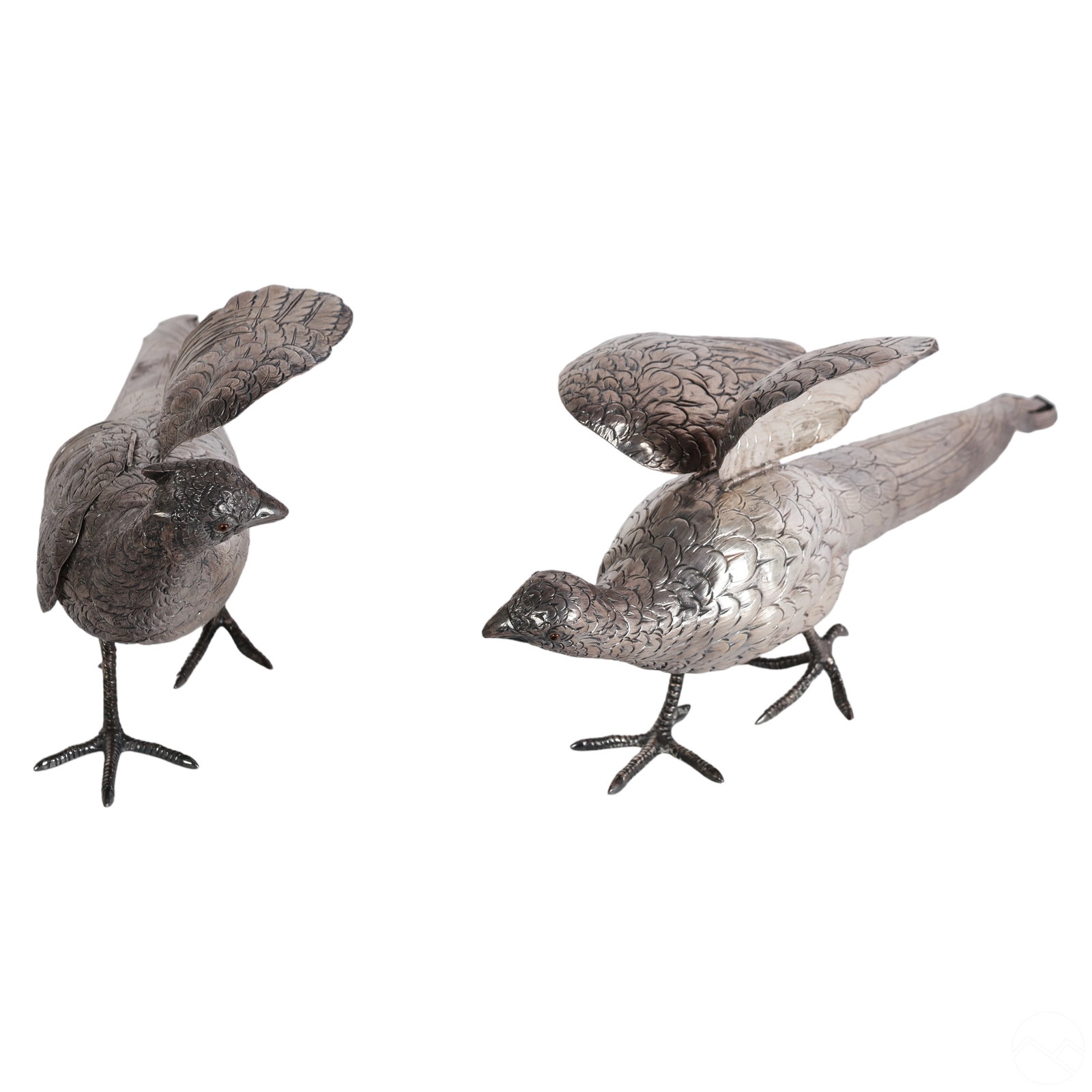 Sterling Pair of Pheasant Table Decorations 930g. (1 of 7)