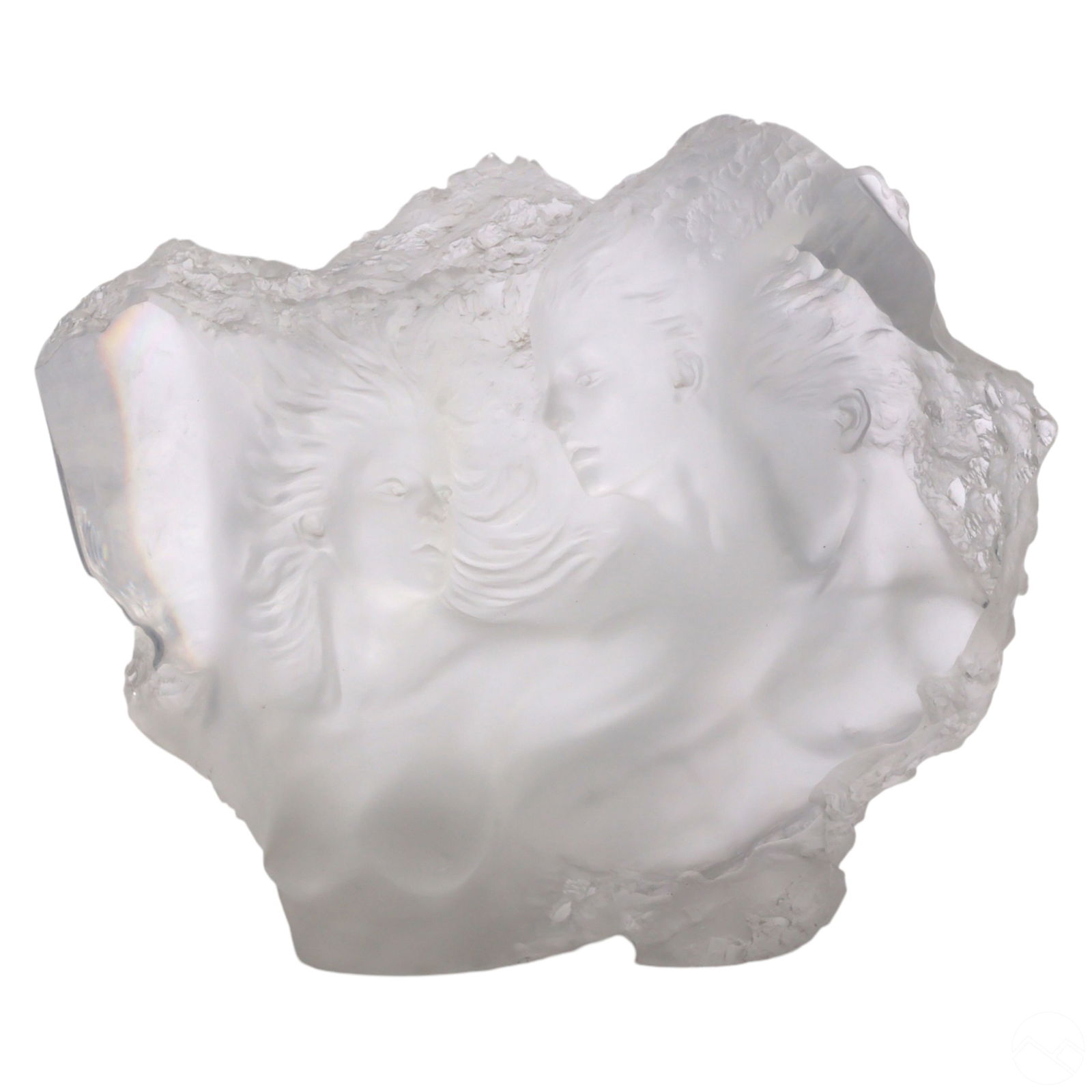 Michael Wilkinson b.1954 Nude LE Lucite Sculpture: Michael Wilkinson (American, born 1954). A modern acrylic sculpture titled "Dream Fragment." This piece features three delicately intertwined female figures, arranged in a flowing composition. The sem