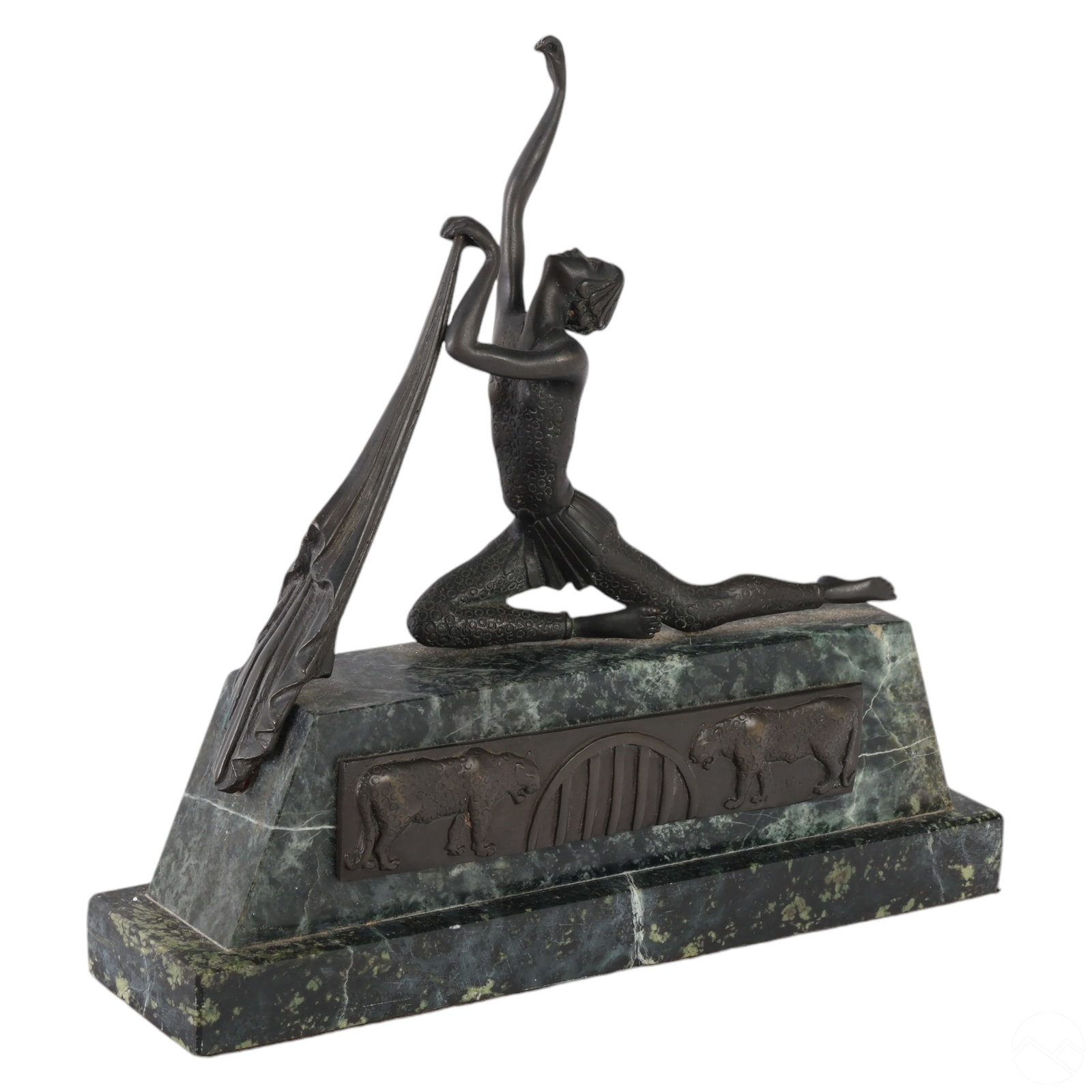 Bronze Deco Dancer On Marble Statue after Chiparus (1 of 5)