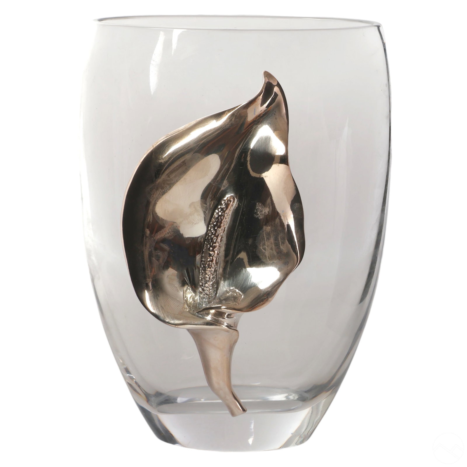 Mario Cioni Italian Crystal Silver Plate Lily Vase (1 of 10)