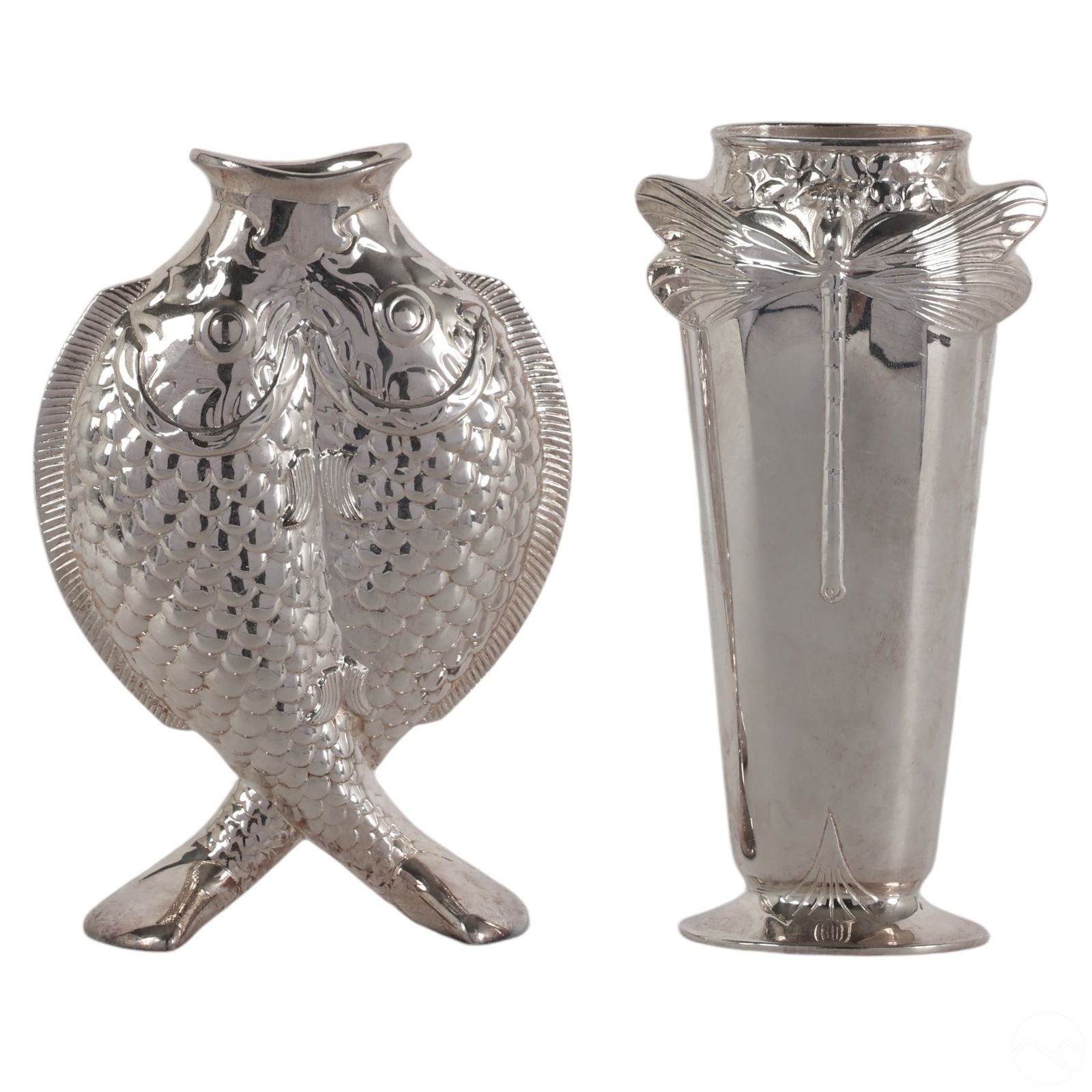 Vintage Christofle Plated Double Fish Vase