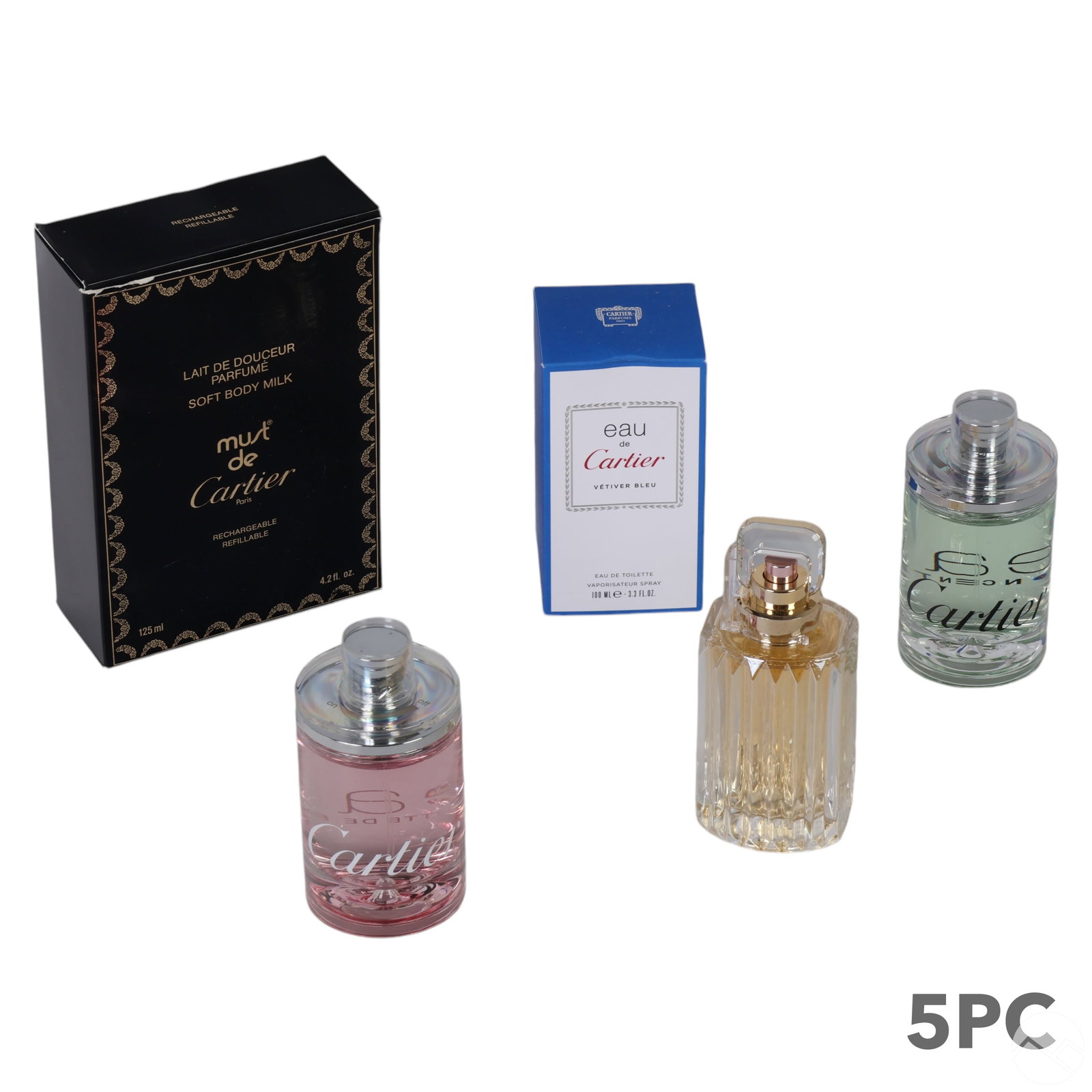 Cartier French Designer Perfume 5pc ESTATE LOT (1 of 3)